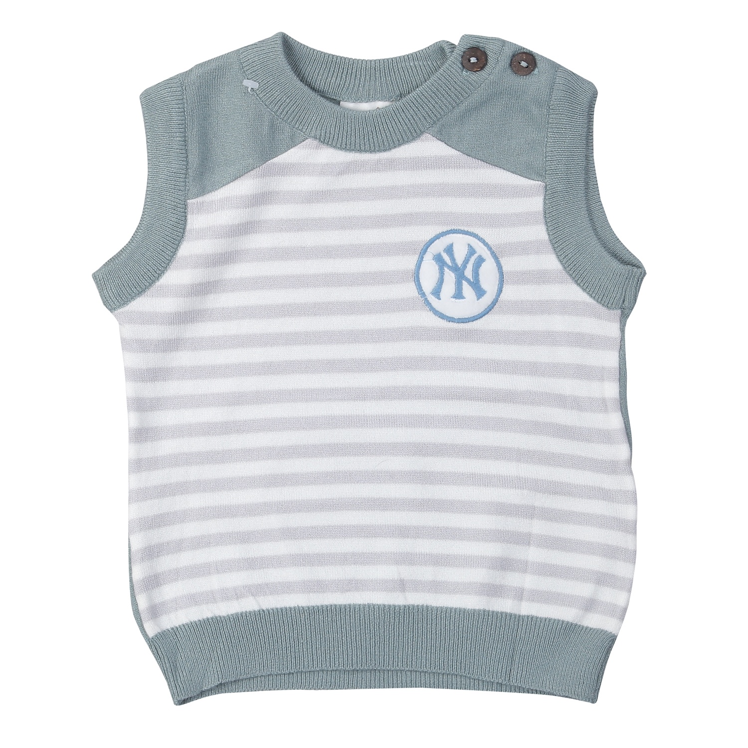 Áo len Jile cài vai bé trai Momma baby ND24D (Kẻ Ghi) hình 1