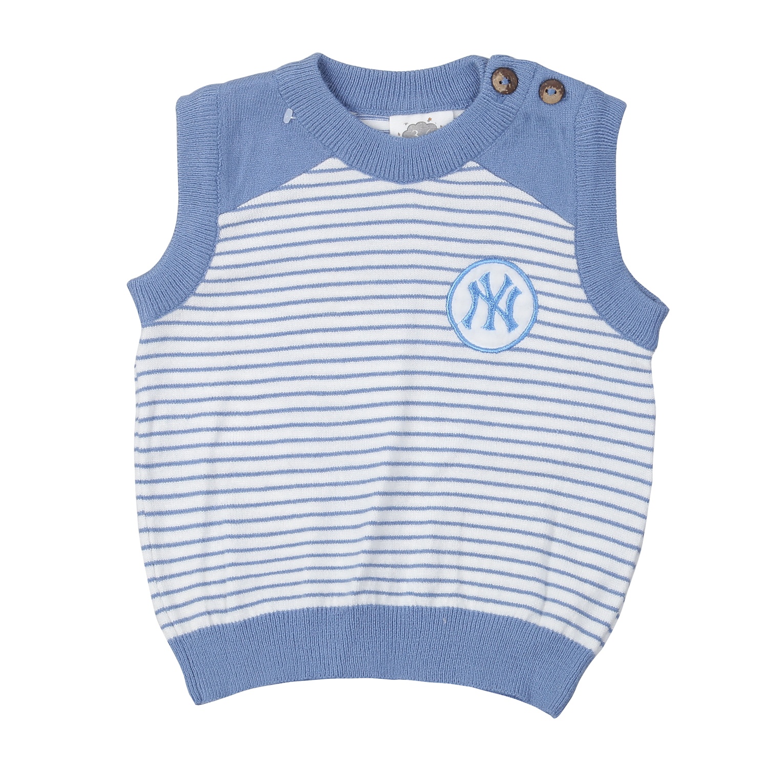 Áo len Jile cài vai bé trai Momma baby ND24D (Kẻ Xanh) hình 1