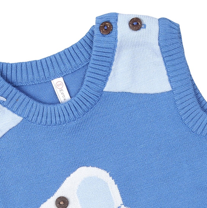 Áo len Jile cài vai bé trai Momma baby ND24D (Xanh Dương) hình 2
