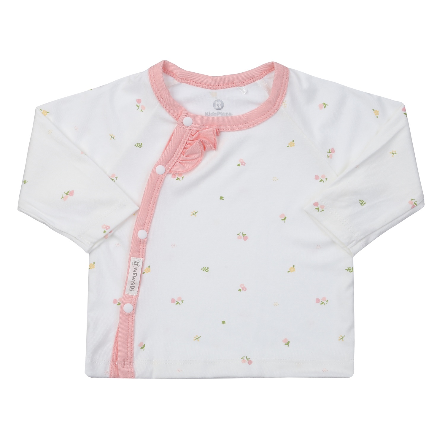 Bộ dài cài lệch in hoa KidsPlaza Otis ND24T (Trắng Hồng) hình 2