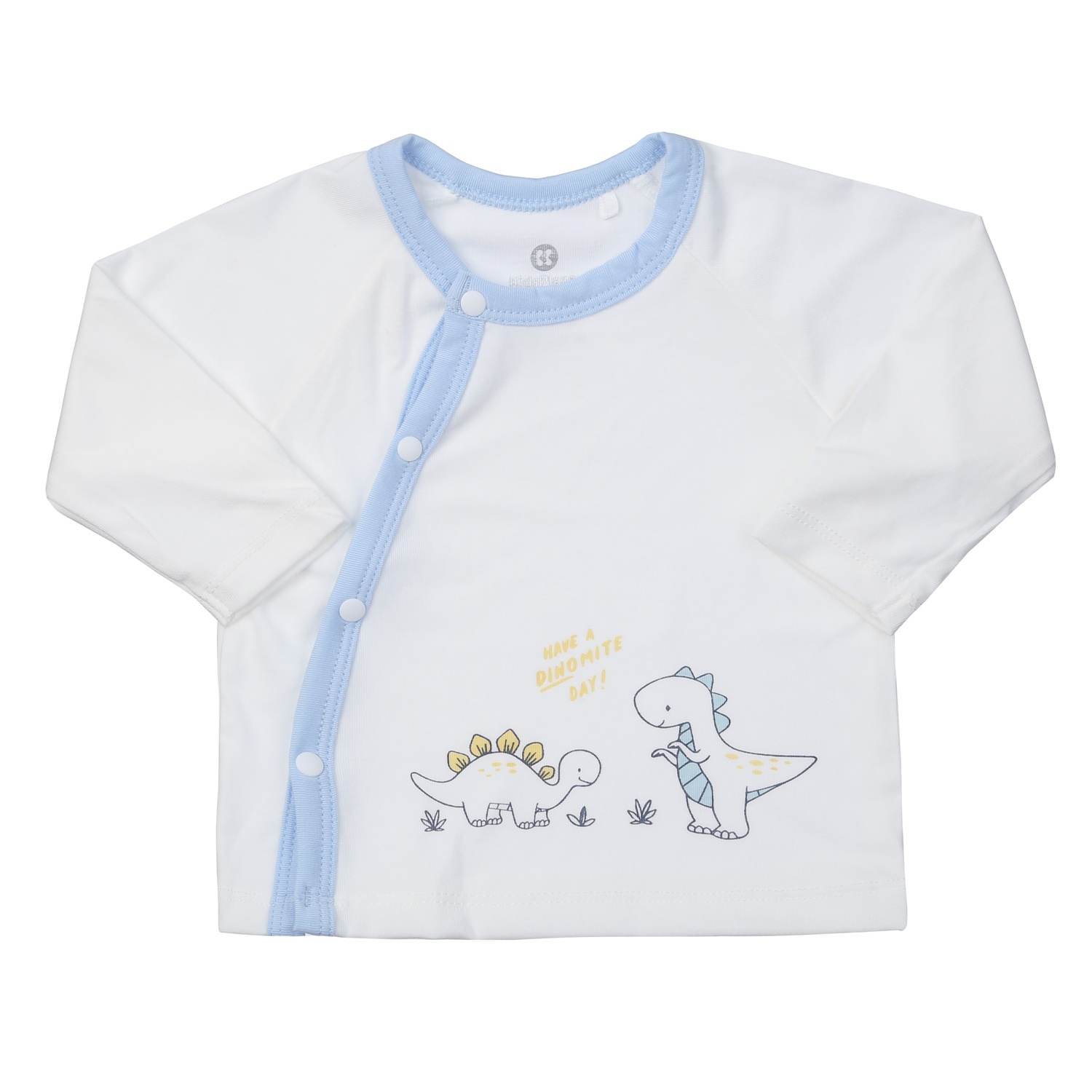 Bộ dài cài lệch in khủng long KidsPlaza ND24T (Trắng Xanh) hình 2