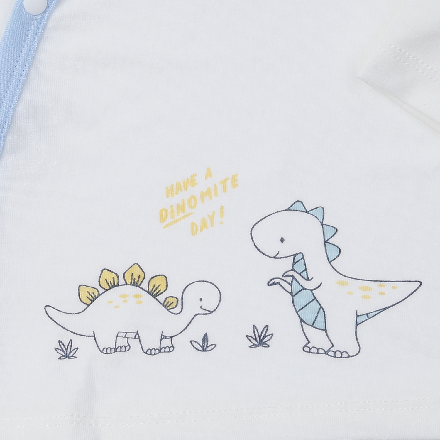 Bộ dài cài lệch in khủng long KidsPlaza ND24T (Trắng Xanh) hình 4