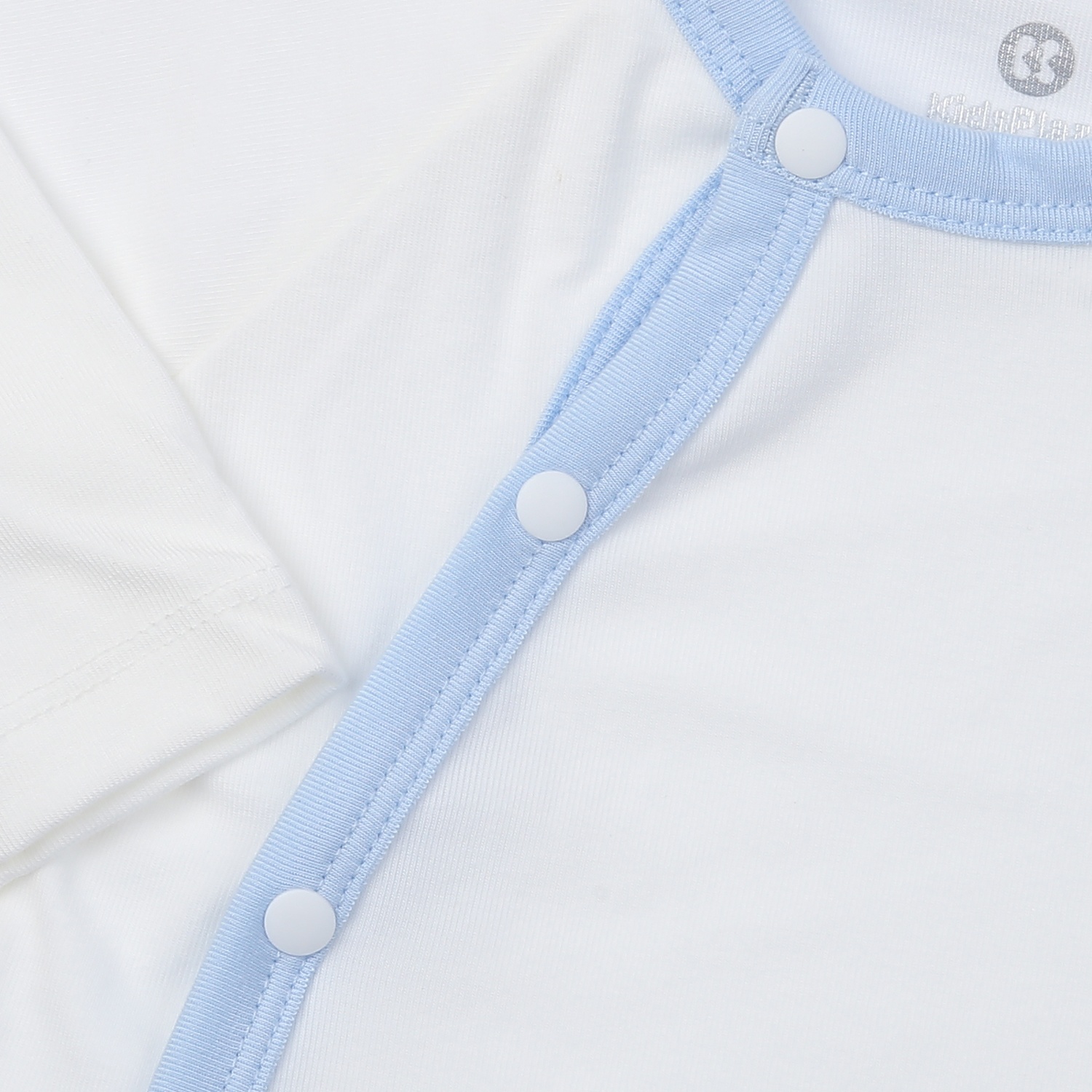 Bộ dài cài lệch in khủng long KidsPlaza ND24T (Trắng Xanh) hình 3