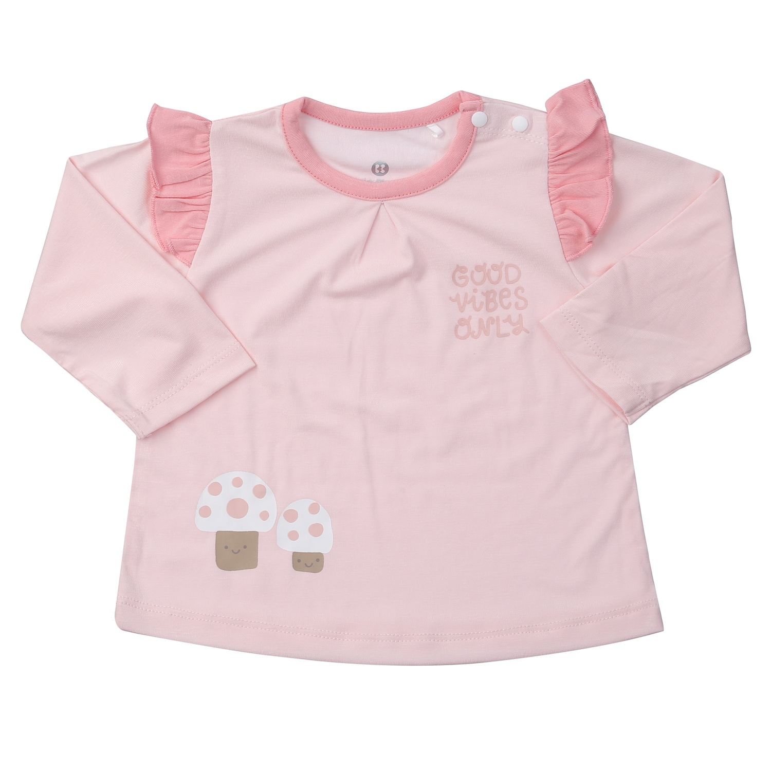 Bộ quần áo thời trang KidsPlaza Otis cài vai in hình nấm ND24T (Hồng) hình 1