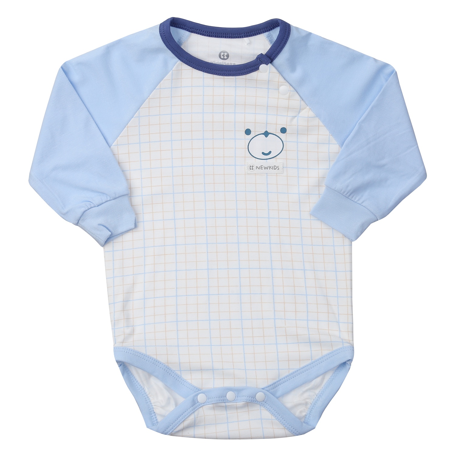 Sét body bẹn dài tay kẻ xanh KidsPlaza ND24T (Xanh) hình 2