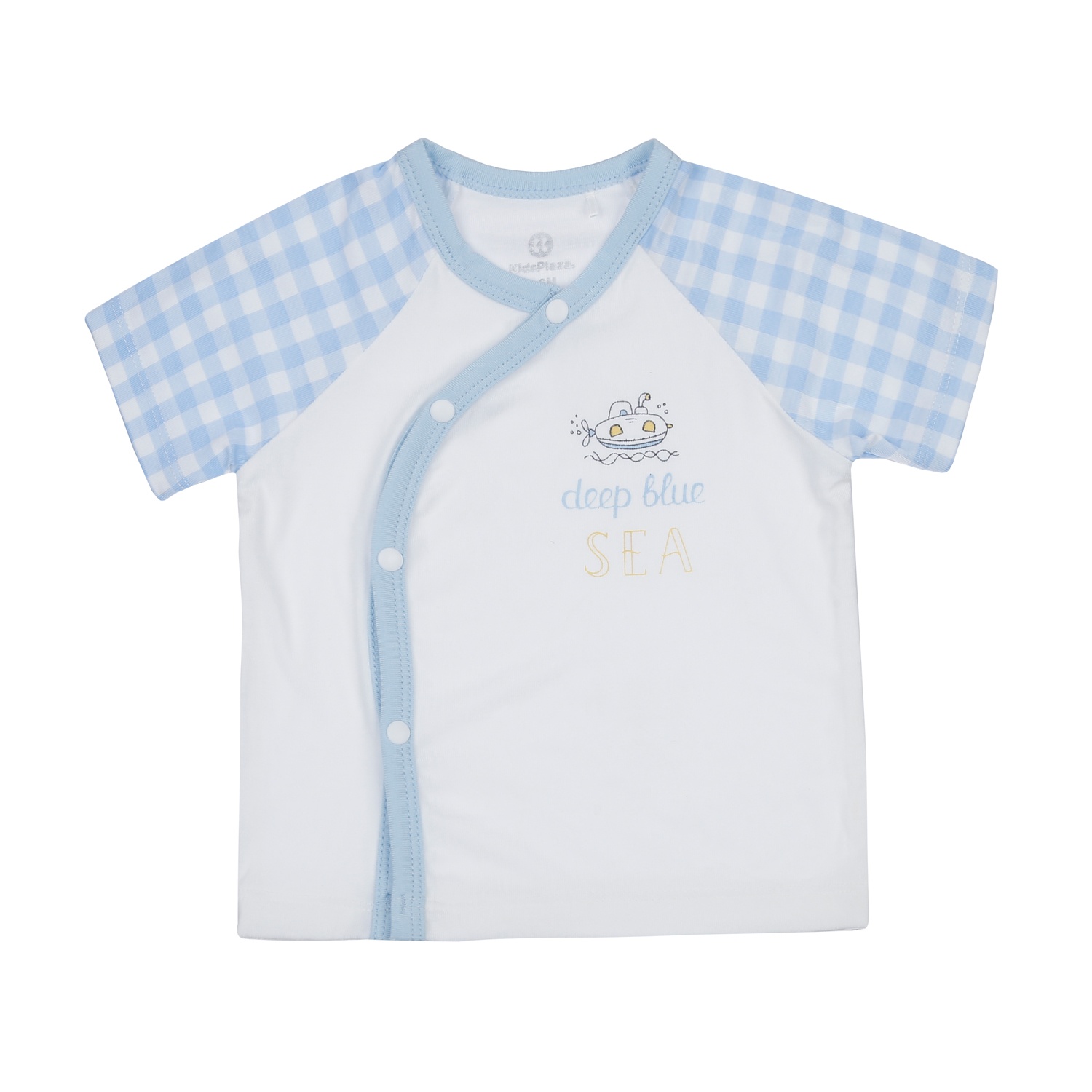 Bộ cộc cài lệch KidsPlaza in chữ deep blue Sea Otis ND24H (Trắng Xanh) hình 2