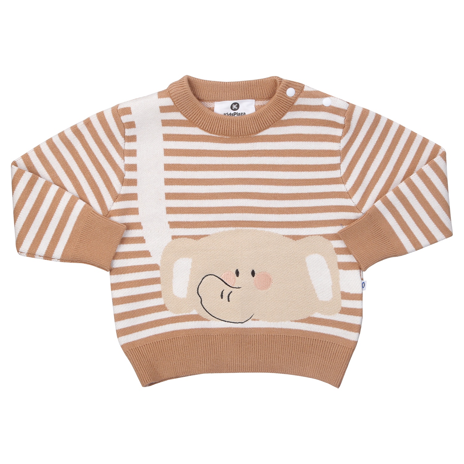 Bộ len bé trai kẻ in hình voi KidsPlaza HN24D (Màu nâu)