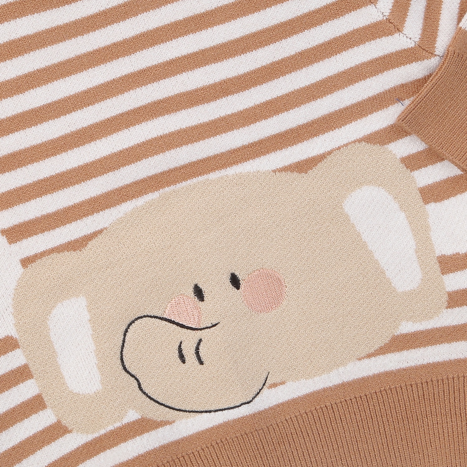 Bộ len bé trai kẻ in hình voi KidsPlaza HN24D (Màu nâu)