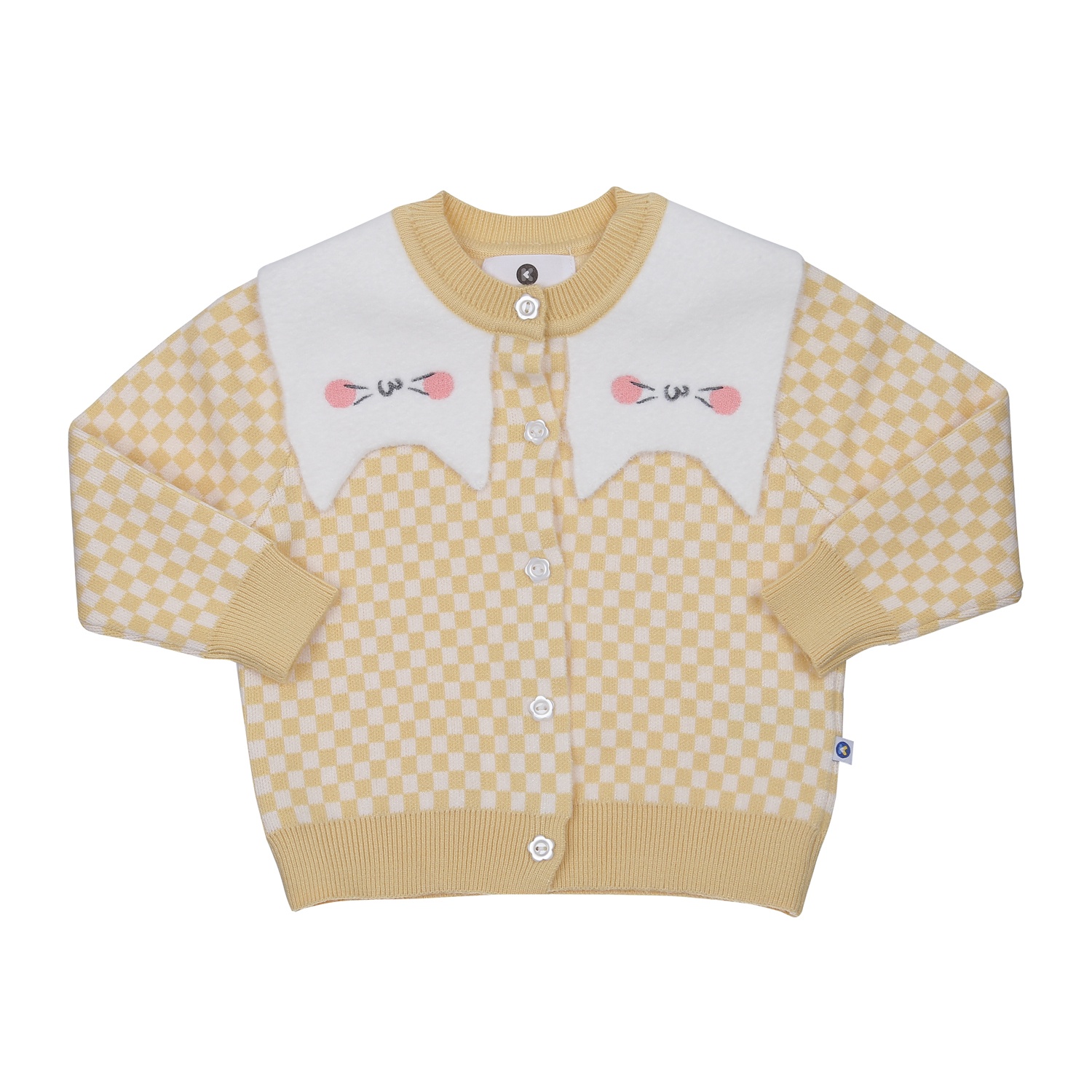 Bộ len sơ sinh bé gái KidsPlaza in mèo HN23D (Vàng)