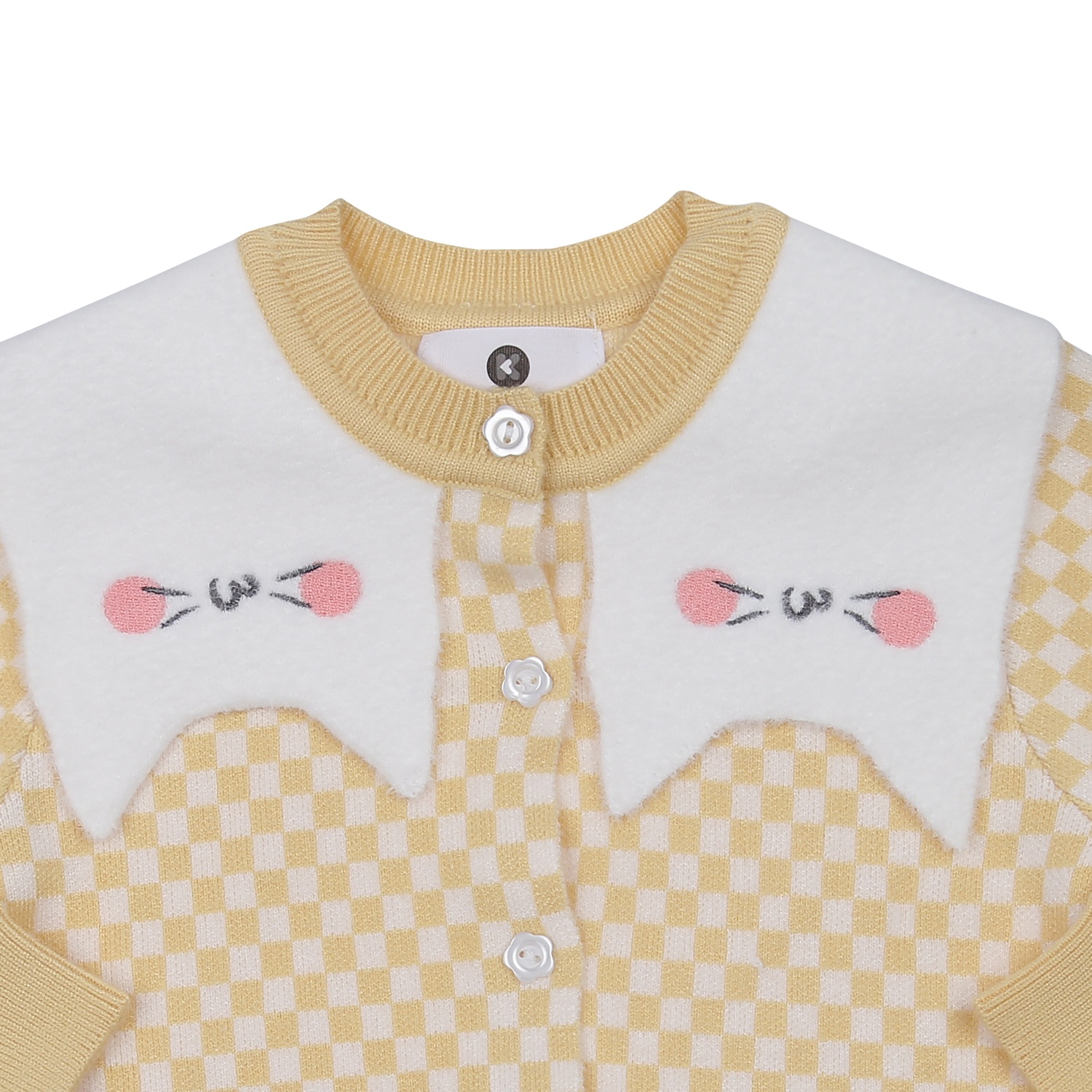 Bộ len sơ sinh bé gái KidsPlaza in mèo HN23D (Vàng)