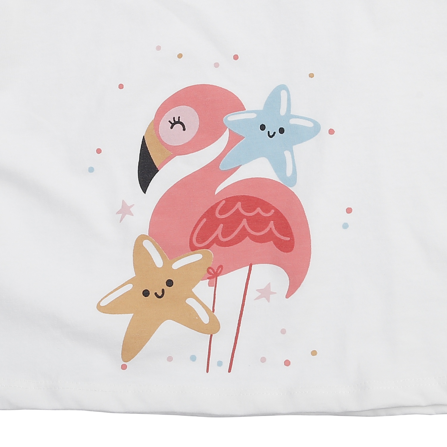 Bộ quần áo ba lỗ bé gái KidsPlaza in hạc TKH BA24H (Trắng)