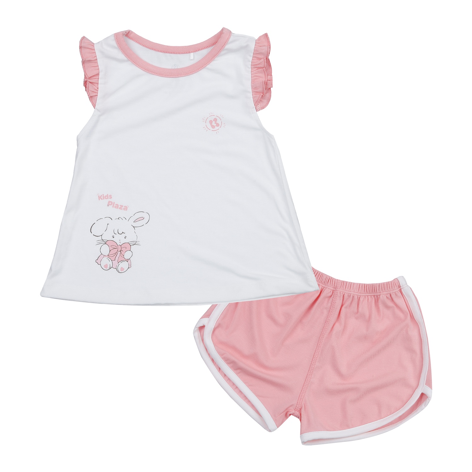 Bộ quần áo ba lỗ bé gái KidsPlaza Otis ND24H (Trắng hồng)  hình 1