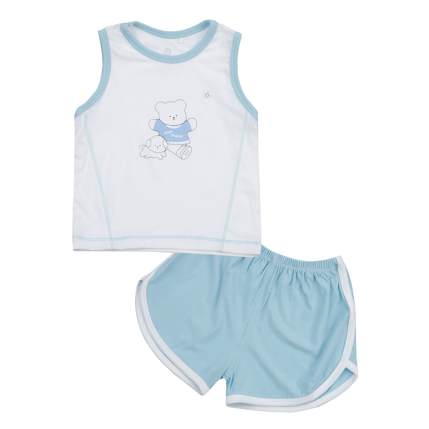 Bộ quần áo ba lỗ bé trai KidsPlaza Otis ND24H (Trắng xanh)  hình 1