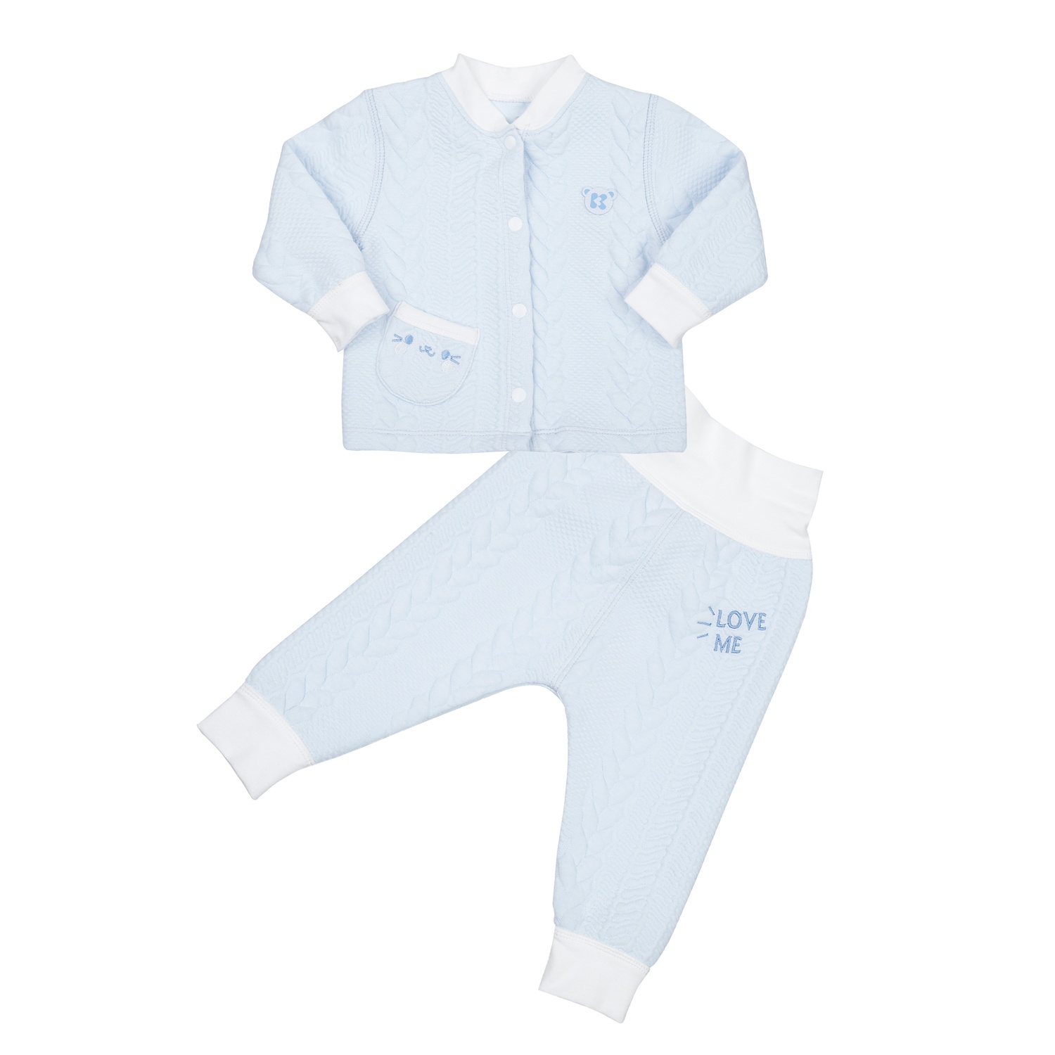 Bộ quần áo bông cài giữa KidsPlaza HN23D (Xanh) hình 1