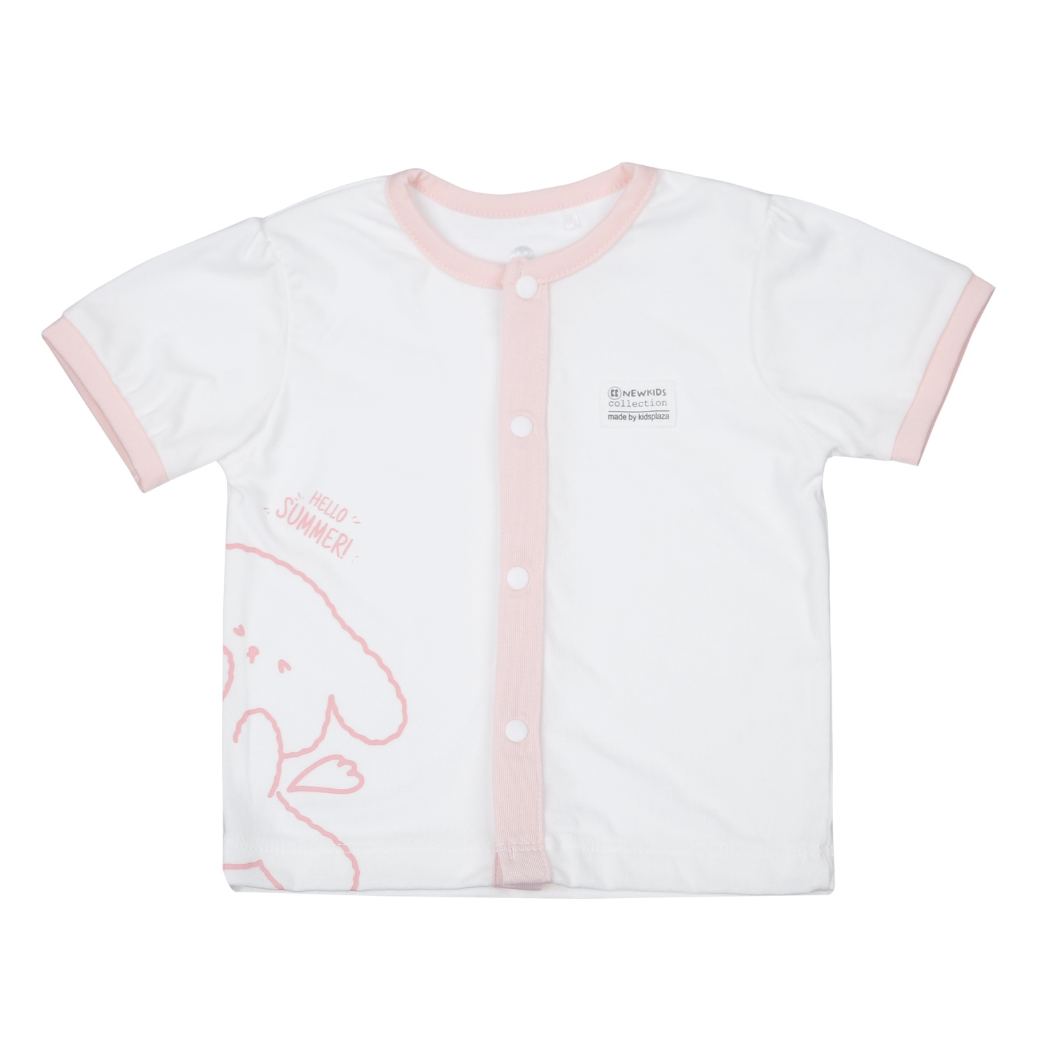 Bộ quần áo cộc tay bé gái KidsPlaza Otis ND24H (Trắng hồng) hình 2