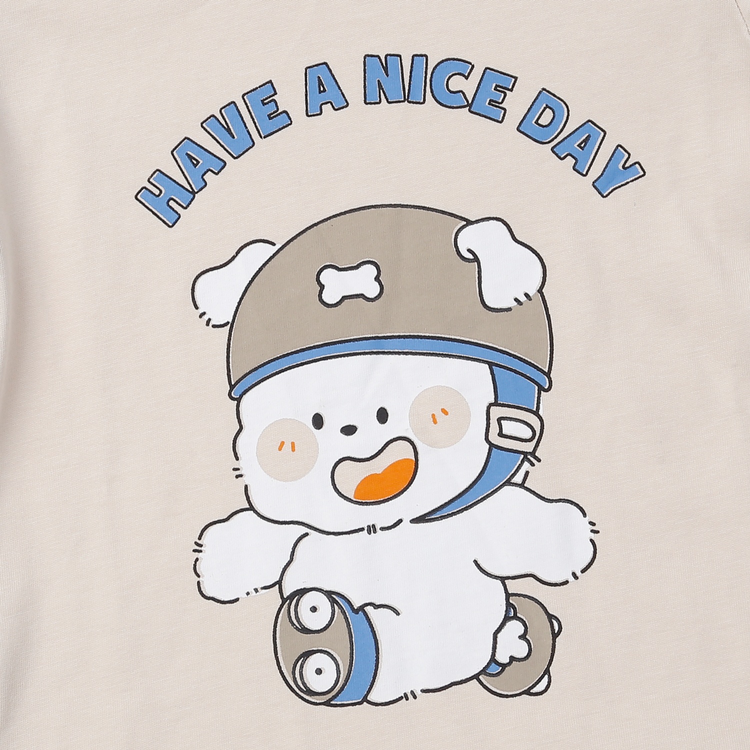 Bộ quần áo cộc tay bé trai KidsPlaza in gấu M24H (Be)