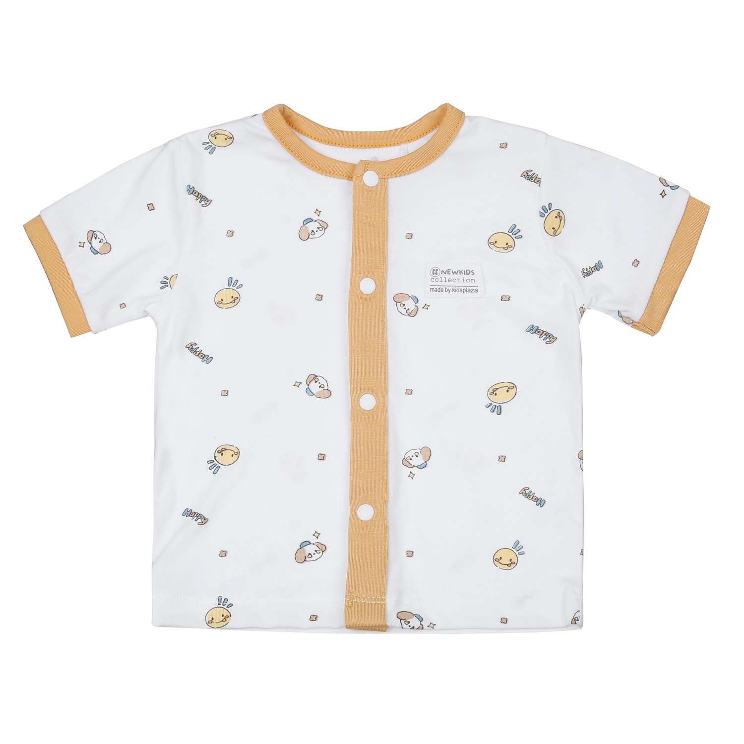 Bộ quần áo cộc tay cài giữa KidsPlaza Otis in hình ND24H (Trắng) hình 2