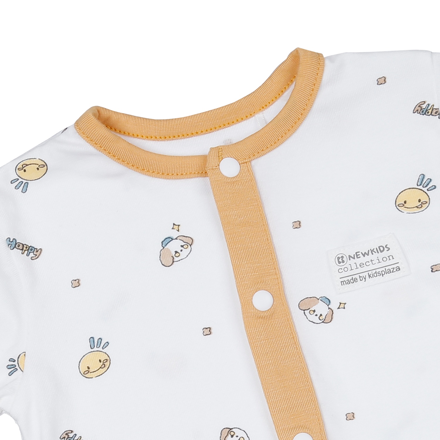 Bộ quần áo cộc tay cài giữa KidsPlaza Otis in hình ND24H (Trắng) hình 3