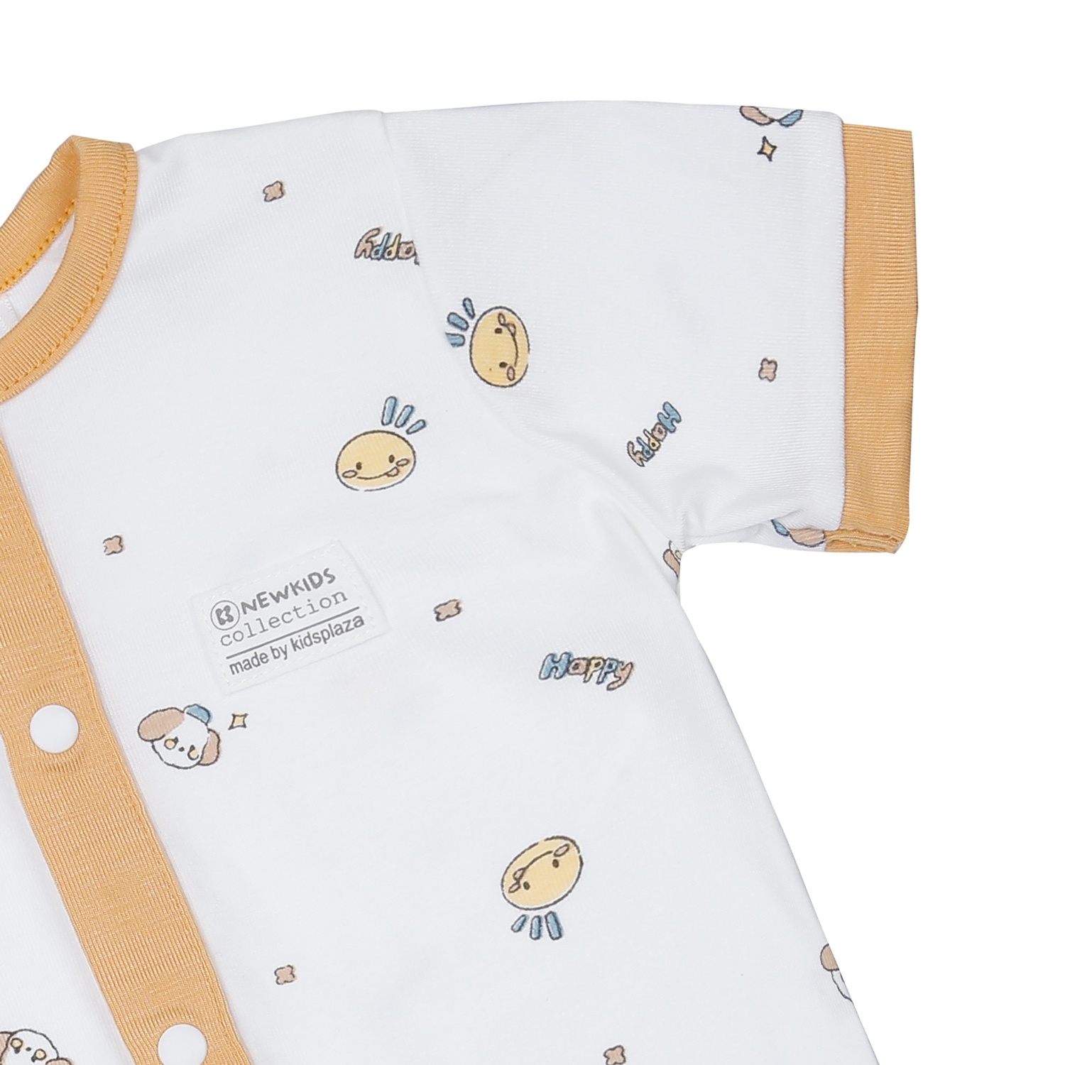 Bộ quần áo cộc tay cài giữa KidsPlaza Otis in hình ND24H (Trắng) hình 4