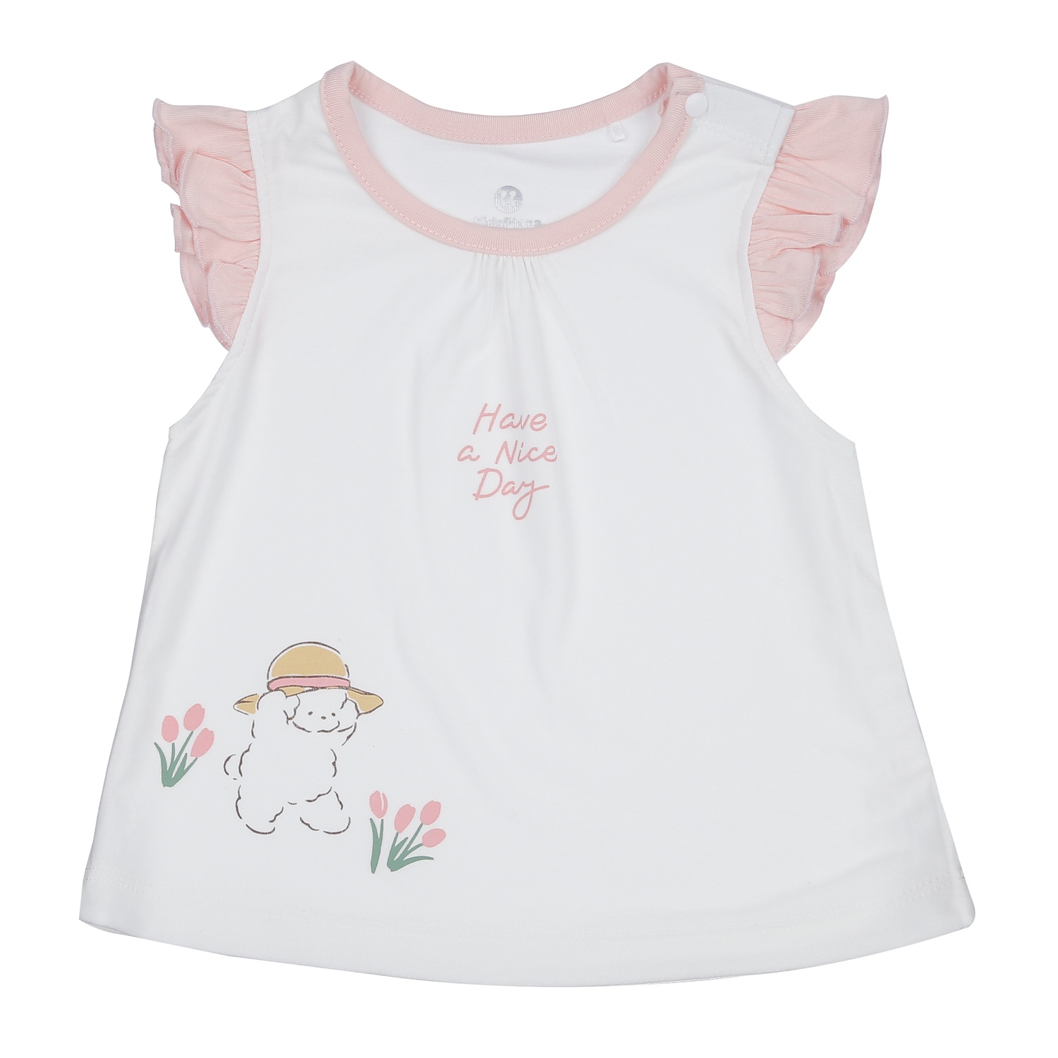 Bộ quần áo cộc tay cài vai KidsPlaza Otis in hình ND24H (Hồng) hình 3