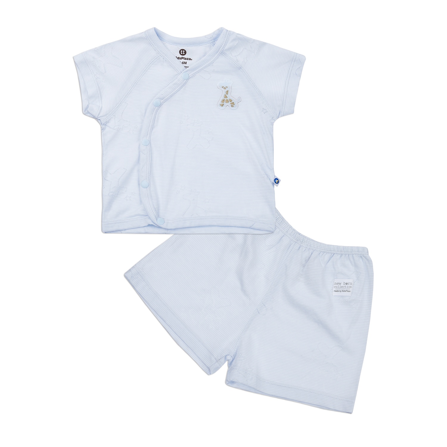 Bộ quần áo cộc tay sơ sinh KidsPlaza in hươu HN23H (Xanh) hình 1