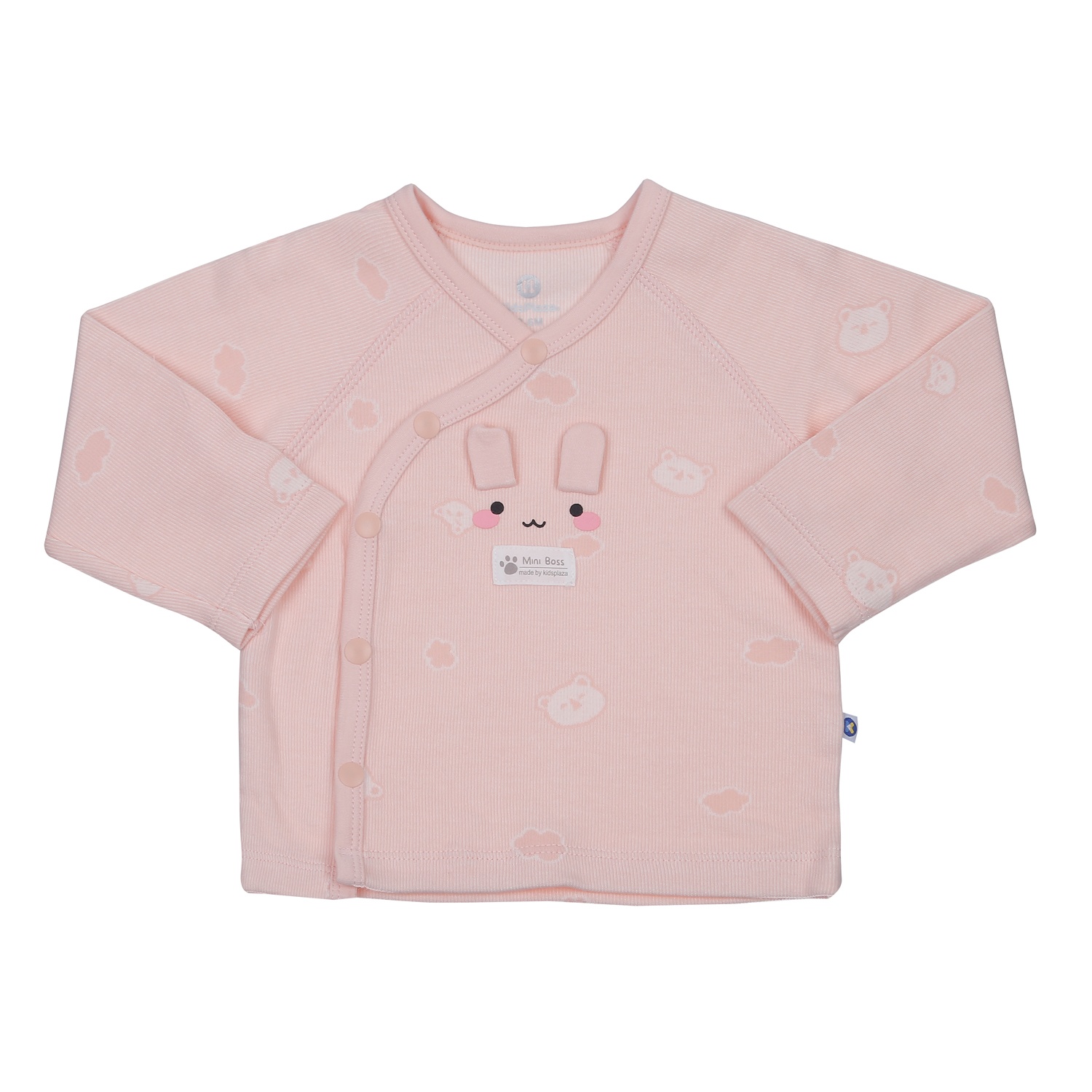 Bộ quần áo dài tay bé gái cài lệch KidsPlaza in gấu HN23D (Hồng)