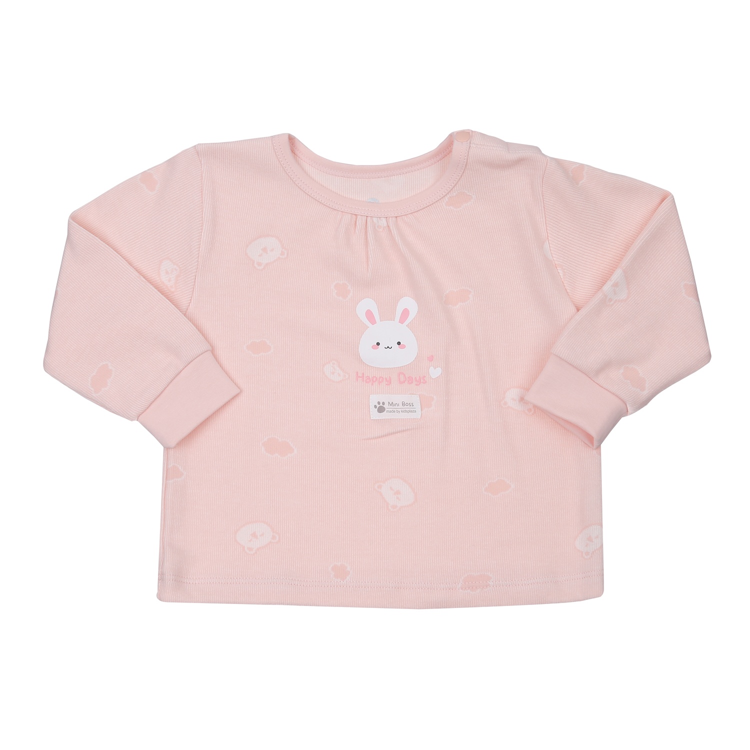 Bộ quần áo dài tay bé gái cài vai KidsPlaza in gấu HN23D (Hồng)