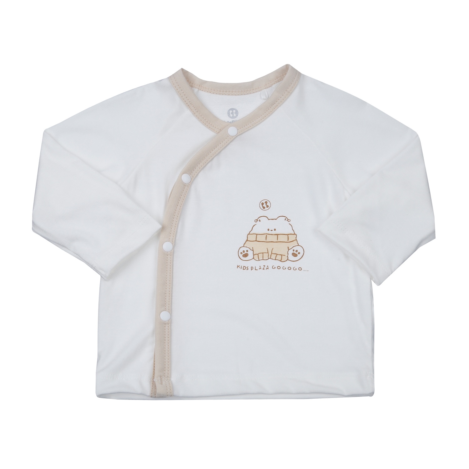 Bộ quần áo dài tay cài lệch KidsPlaza Otis ND24H (Trắng be) hình 2