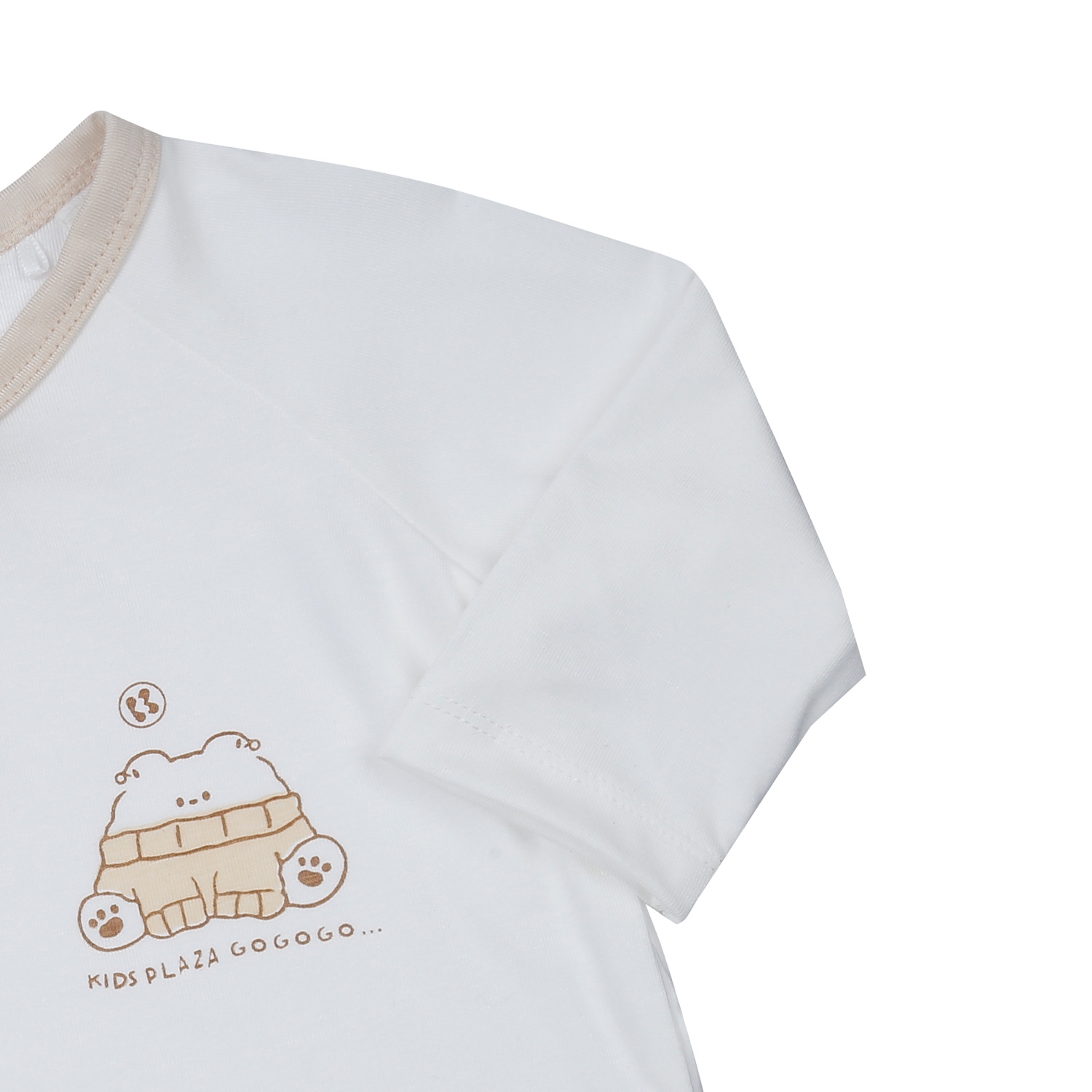 Bộ quần áo dài tay cài lệch KidsPlaza Otis ND24H (Trắng be) hình 4