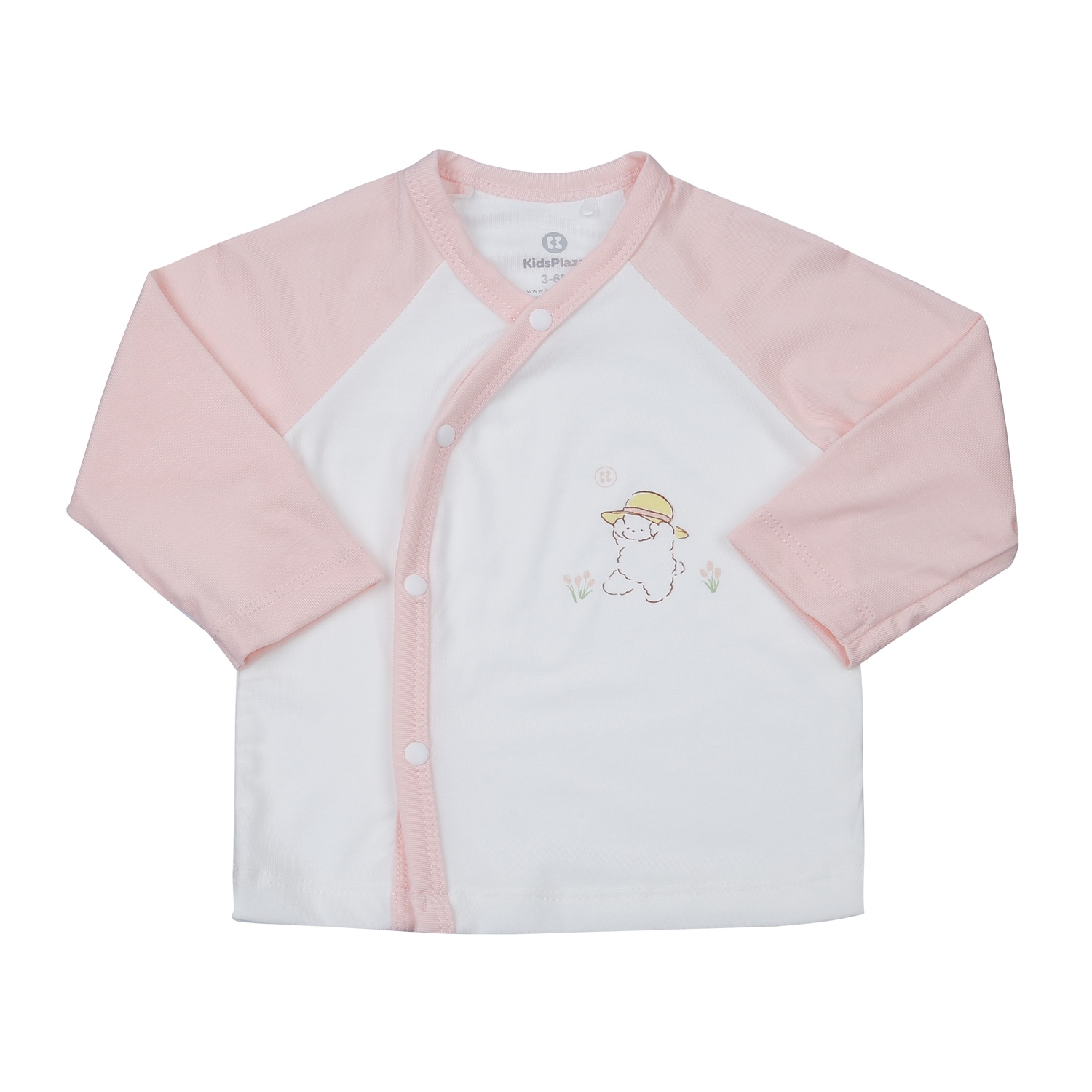 Bộ quần áo dài tay cài lệch KidsPlaza Otis ND24H (Trắng hồng)