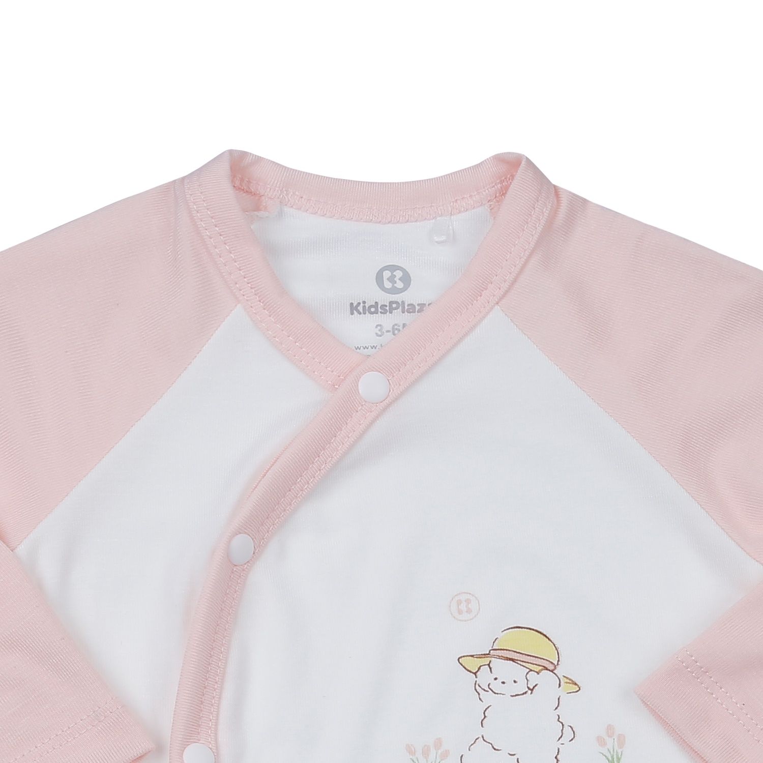 Bộ quần áo dài tay cài lệch KidsPlaza Otis ND24H (Trắng hồng)