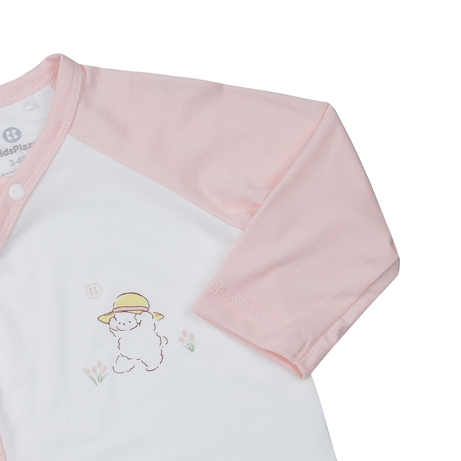 Bộ quần áo dài tay cài lệch KidsPlaza Otis ND24H (Trắng hồng)