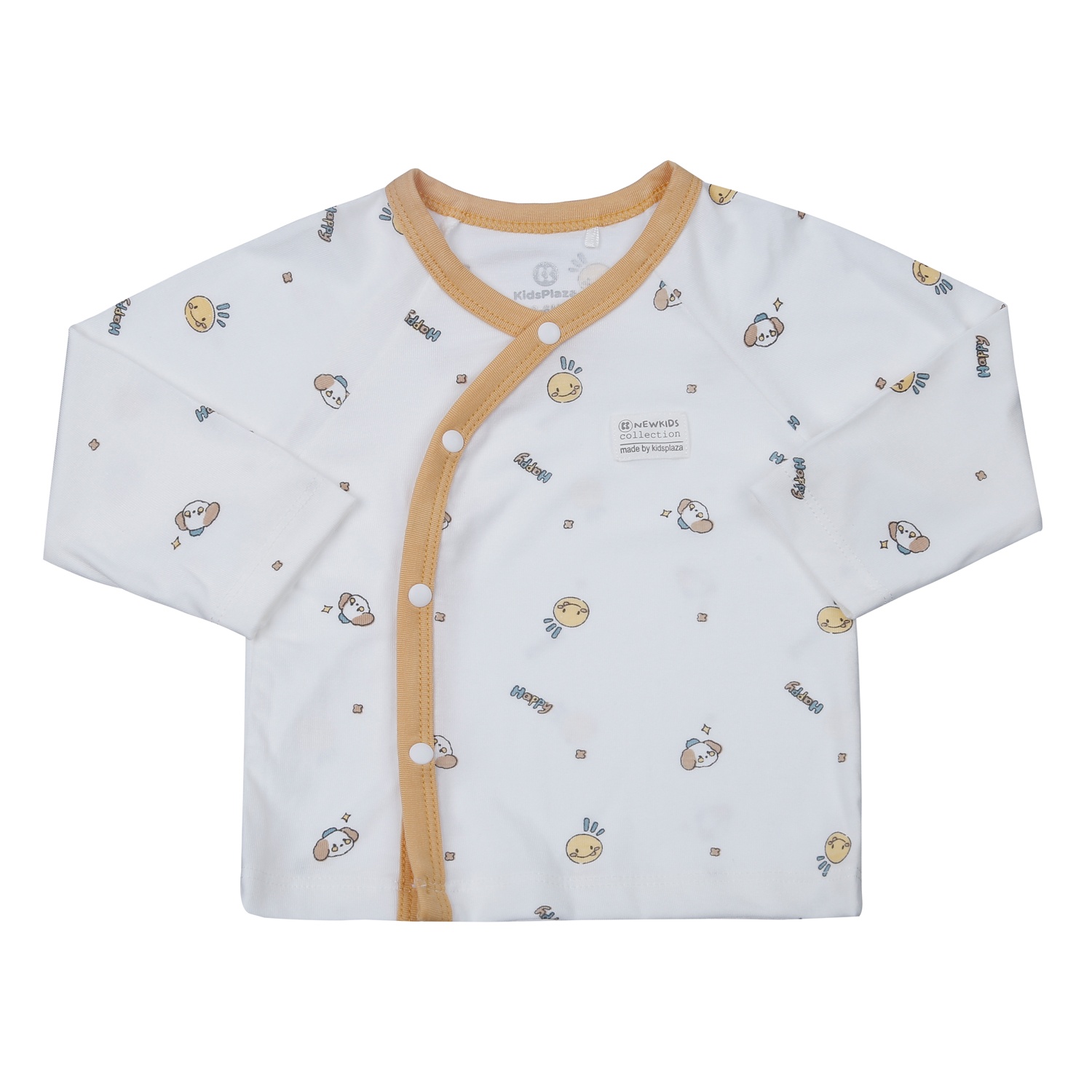 Bộ quần áo dài tay cài lệch KidsPlaza Otis ND24H (Trắng vàng) hình 2