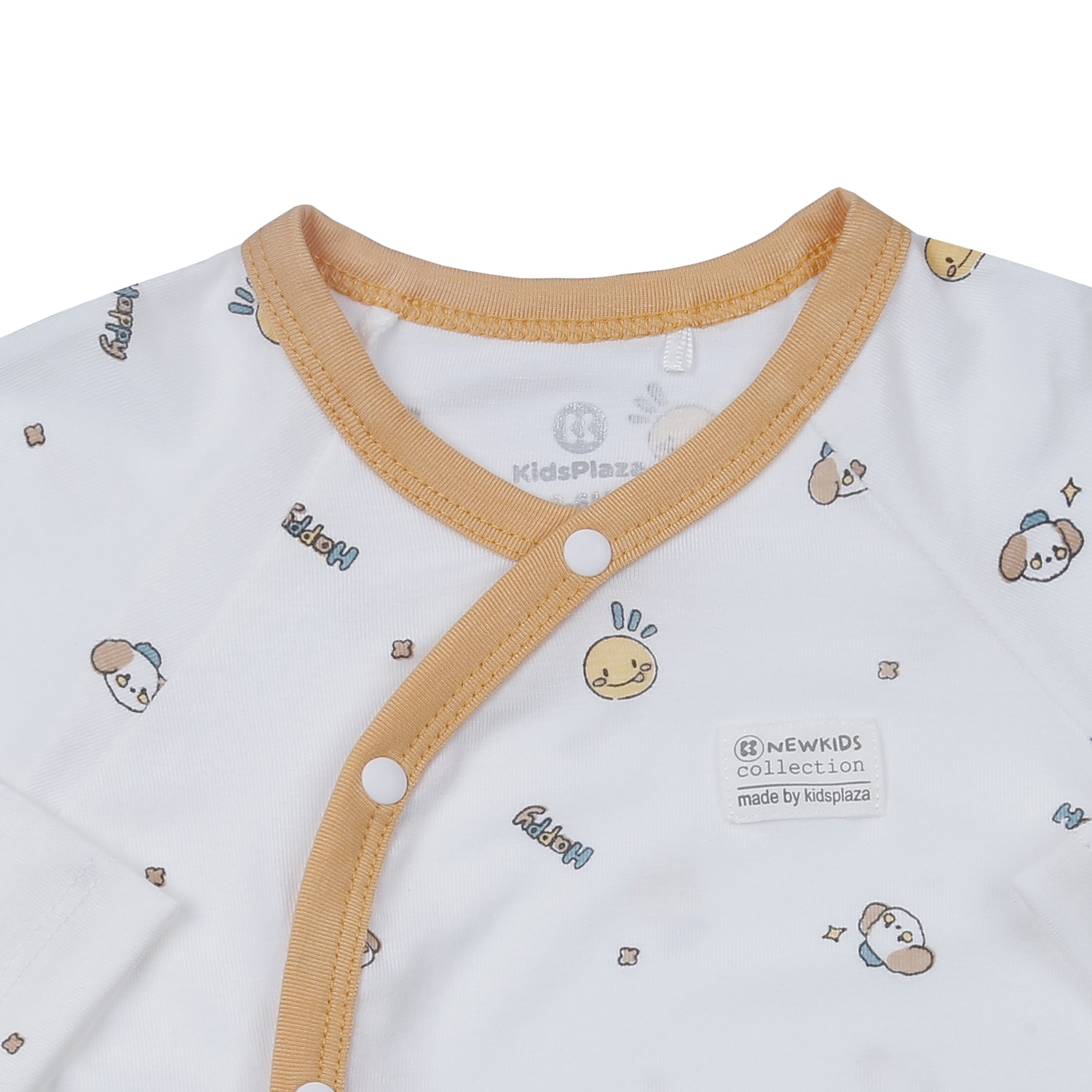 Bộ quần áo dài tay cài lệch KidsPlaza Otis ND24H (Trắng vàng) hình 3