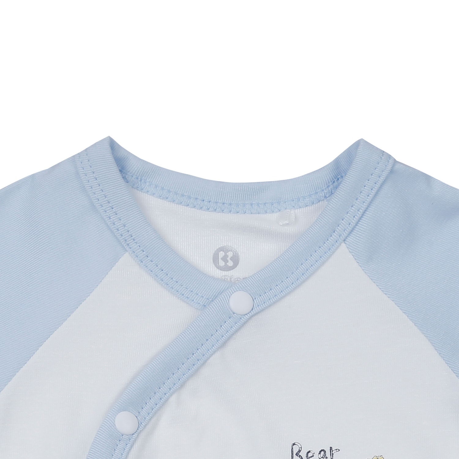 Bộ quần áo dài tay cài lệch KidsPlaza Otis ND24H (Trắng xanh) hình 3