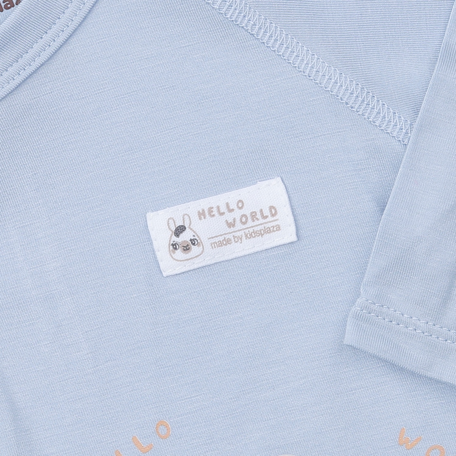 Bộ quần áo dài tay cài lệch KisPlaza in lừa M24H (Xanh)