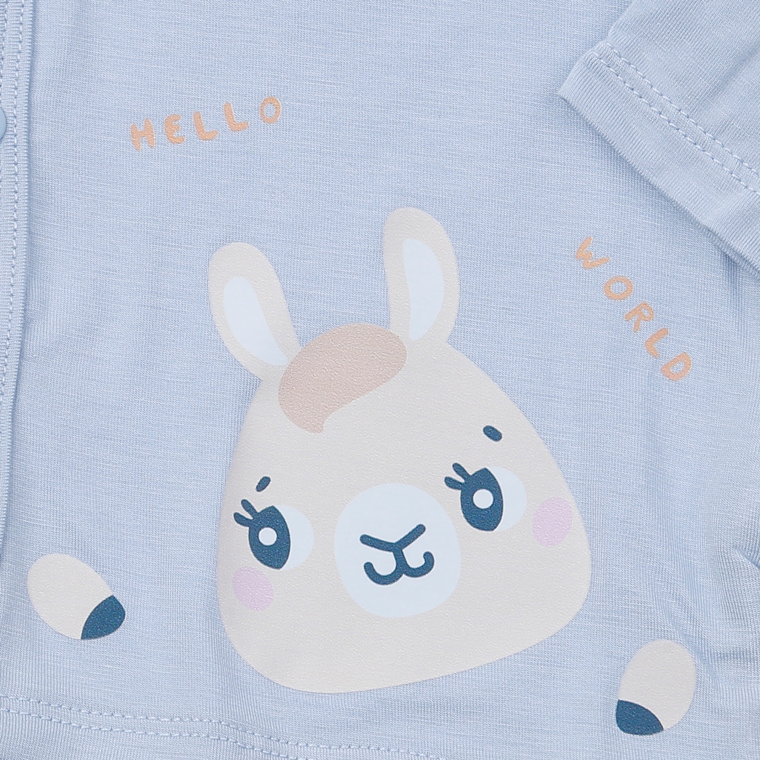 Bộ quần áo dài tay cài lệch KisPlaza in lừa M24H (Xanh)