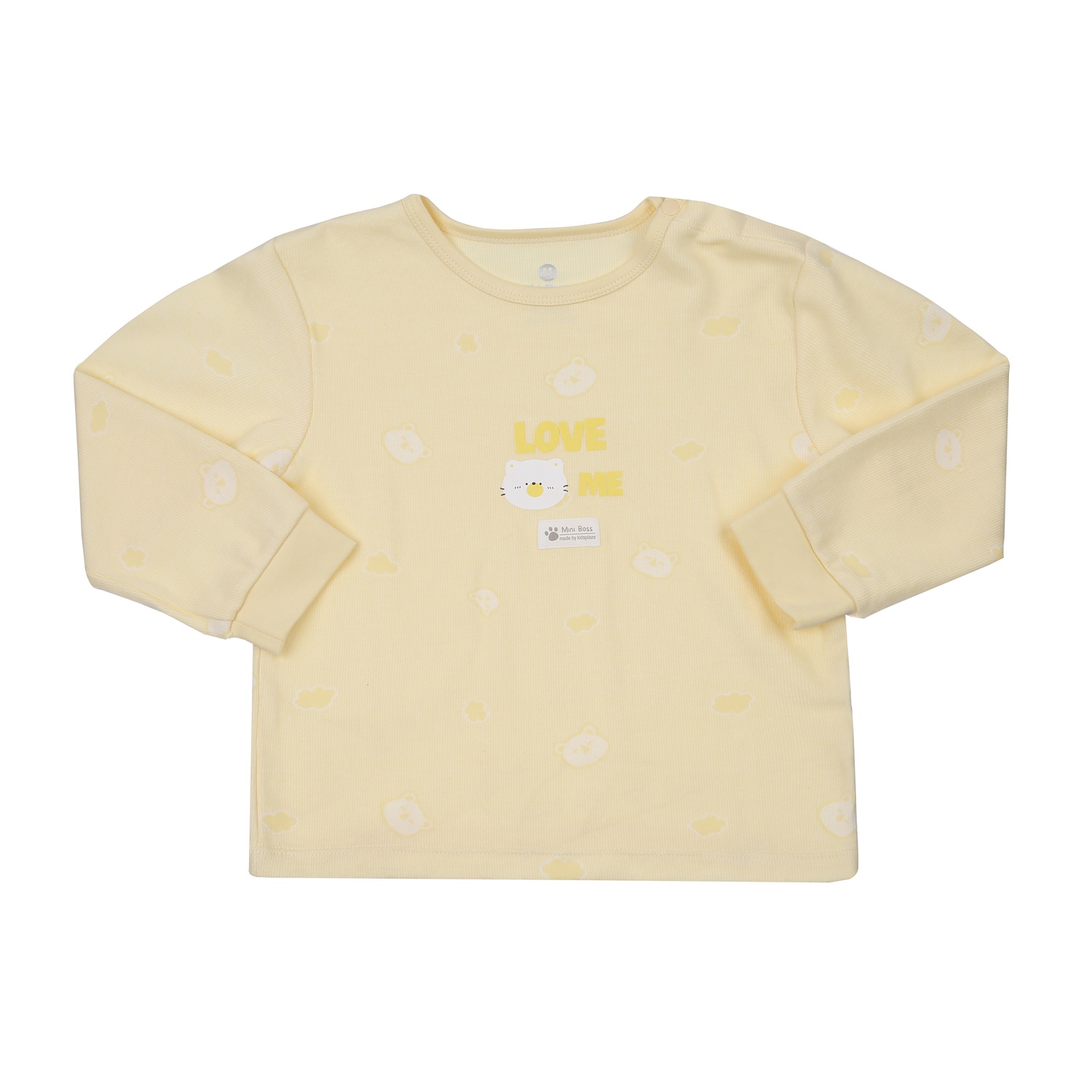 Bộ quần áo dài tay cài vai KidsPlaza in gấu HN23D (Vàng) 