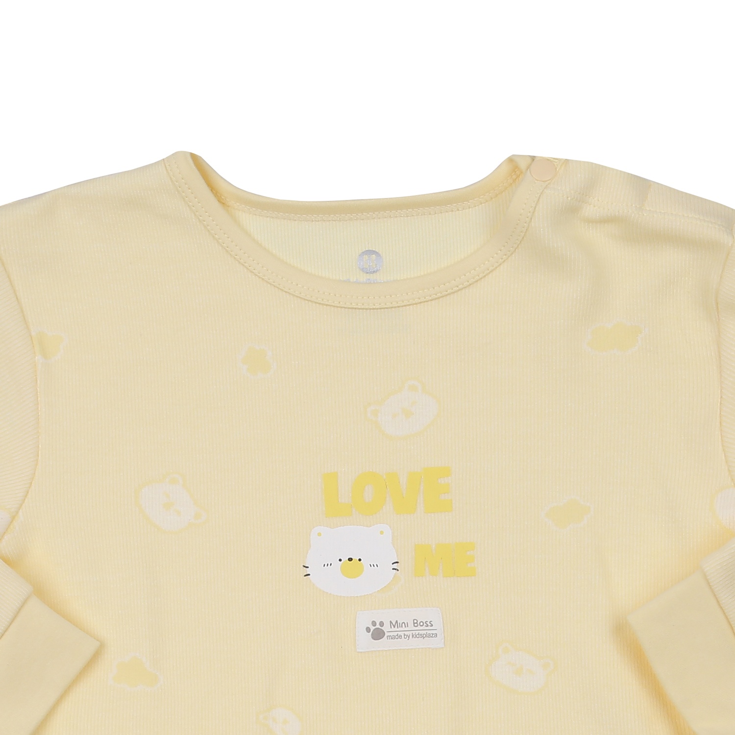 Bộ quần áo dài tay cài vai KidsPlaza in gấu HN23D (Vàng) 