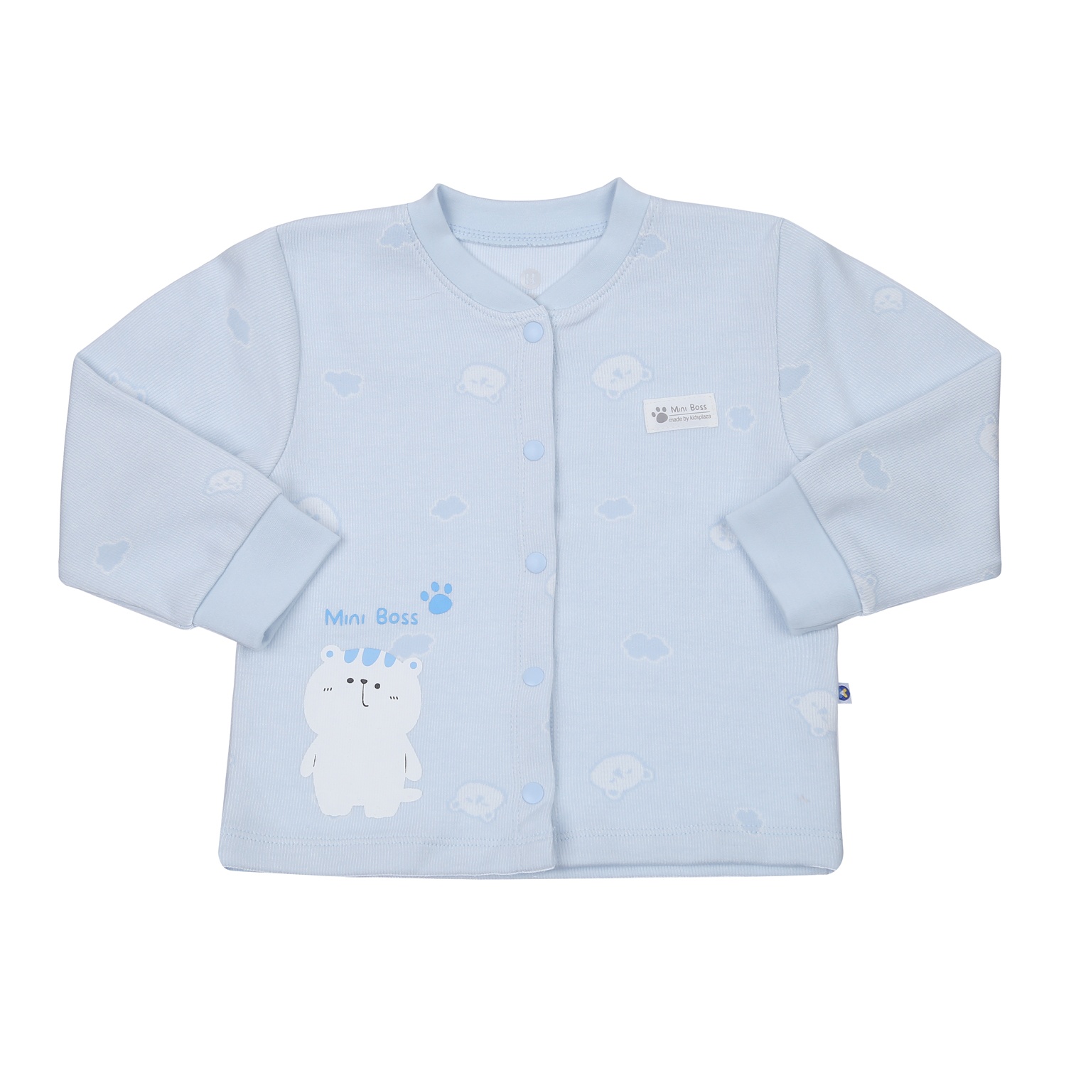 Bộ quần áo sơ sinh bé trai cài giữa KidsPlaza in gấu HN23D (Xanh)