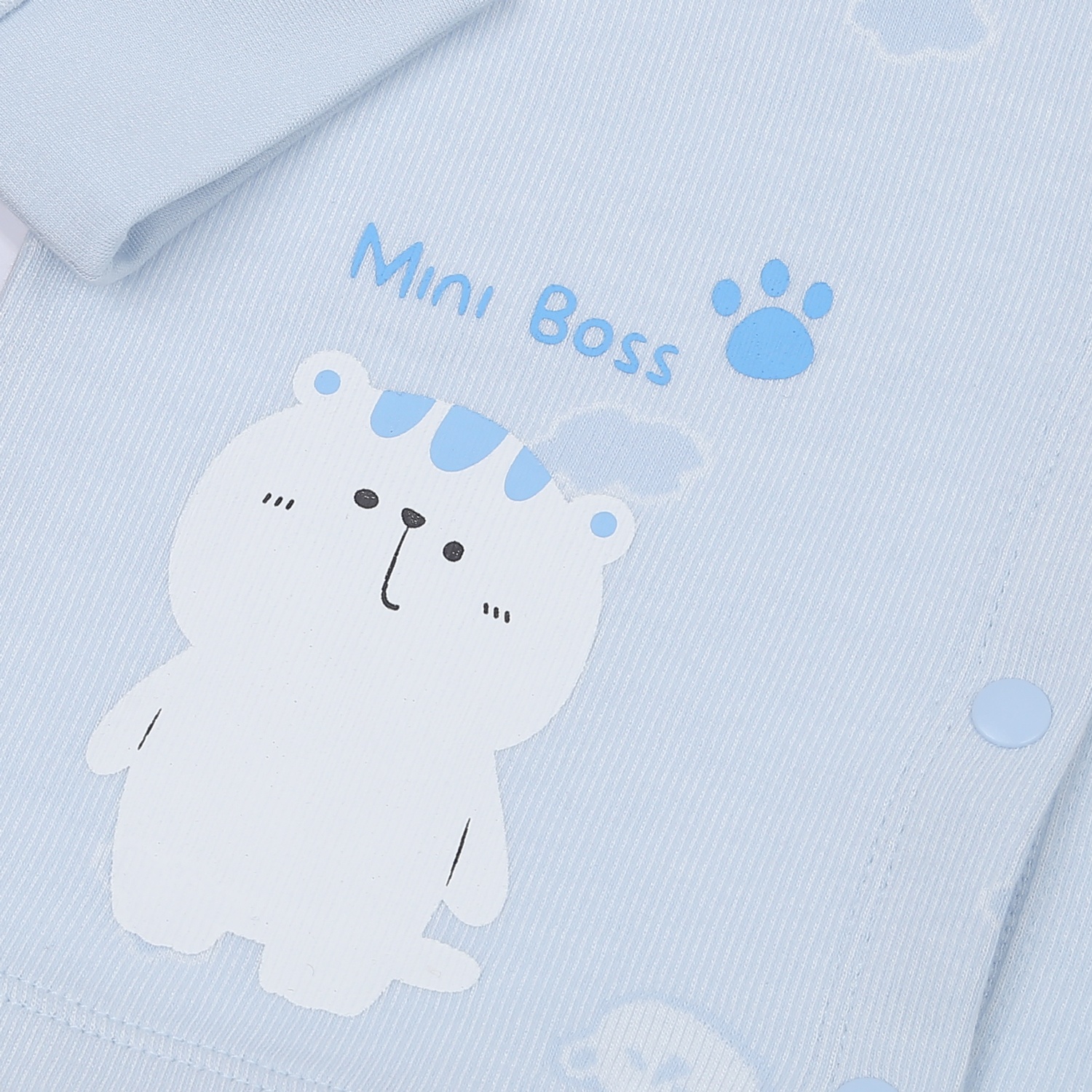 Bộ quần áo sơ sinh bé trai cài giữa KidsPlaza in gấu HN23D (Xanh) hình 3