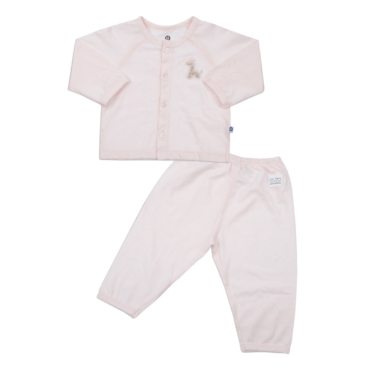 Bộ quần áo sơ sinh dài tay cài giữa KidsPlaza in hươu HN23H (Hồng) hình 1