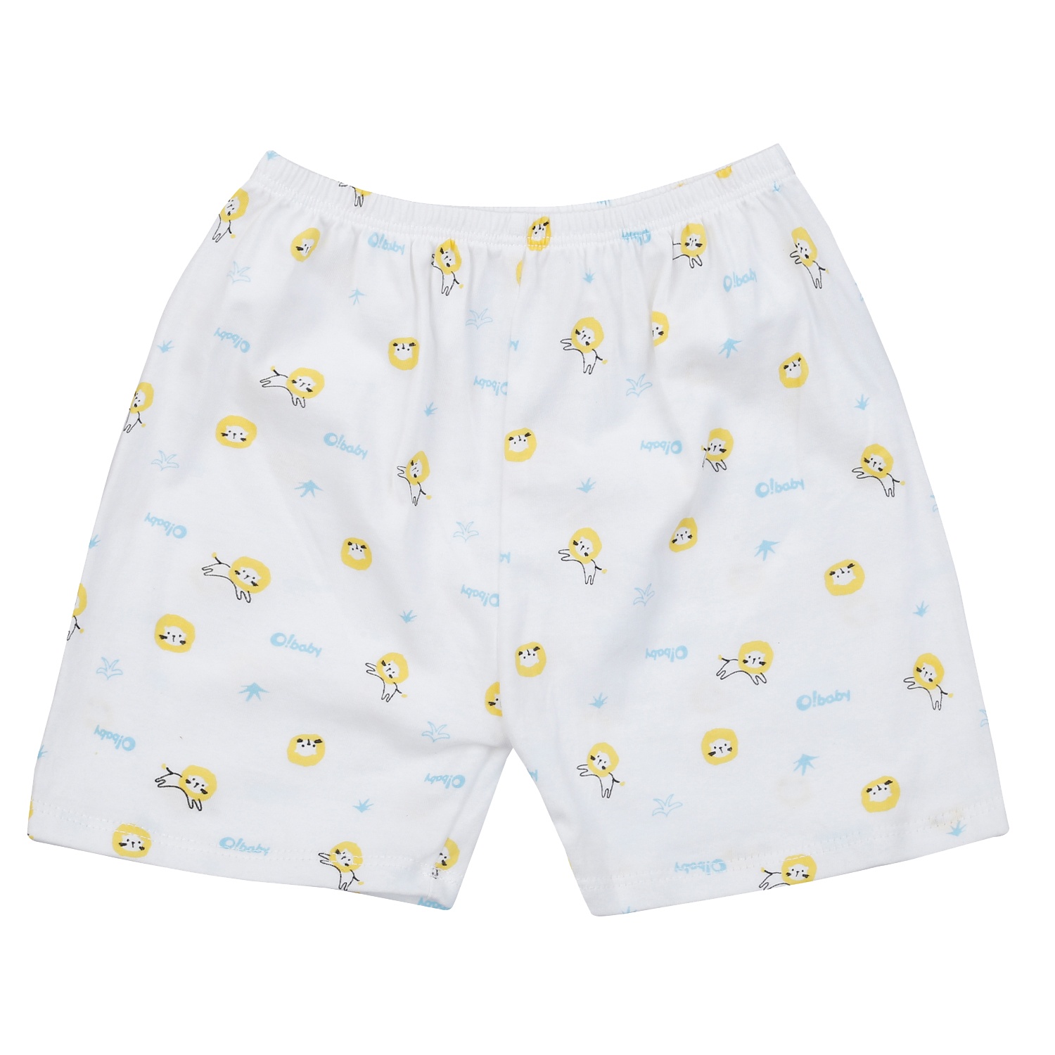 Bộ quần cộc tay O!baby in sư tử DN24 (Trắng vàng) hình 4