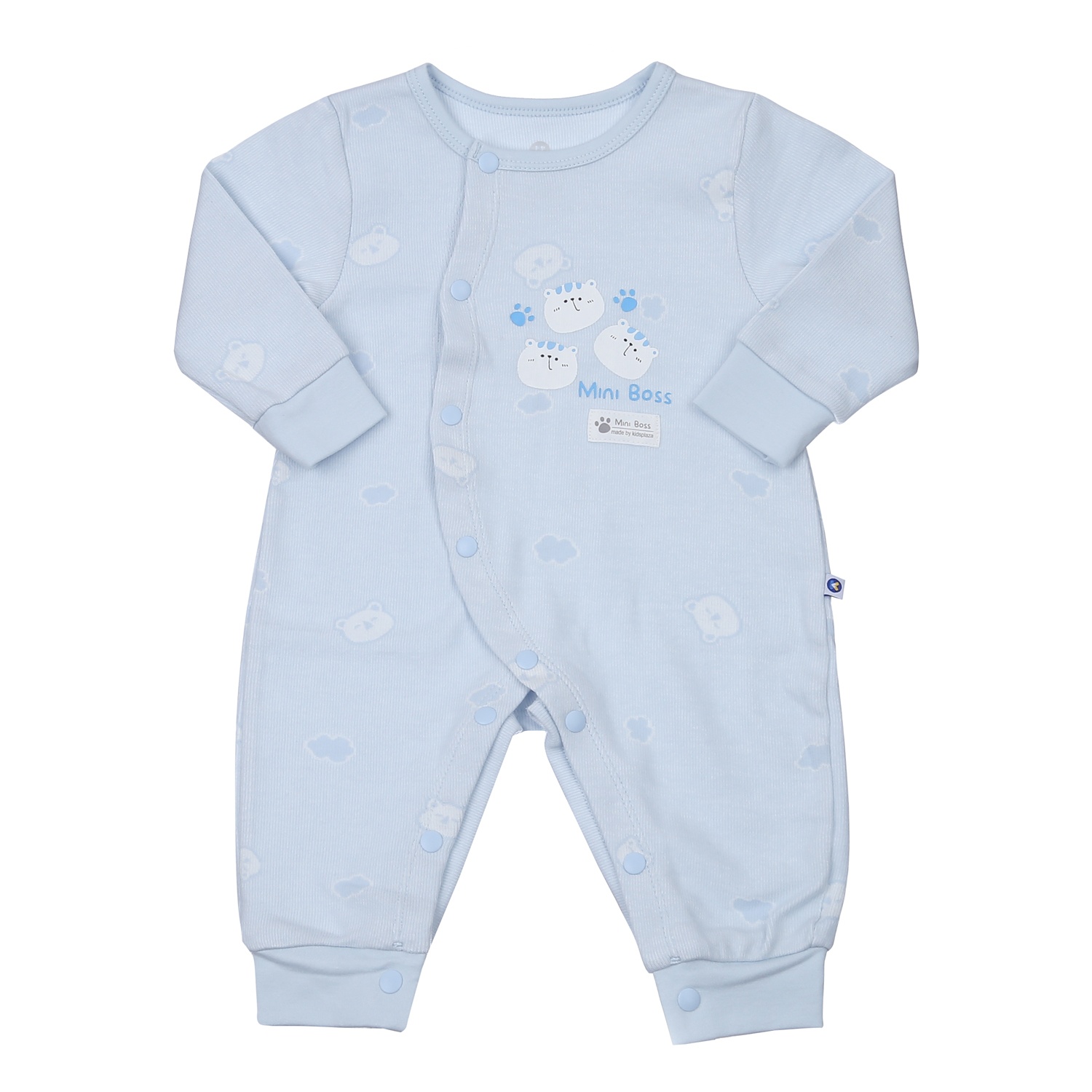 Body bé trai KidsPlaza dài tay in gấu HN23D (Xanh) hình 1