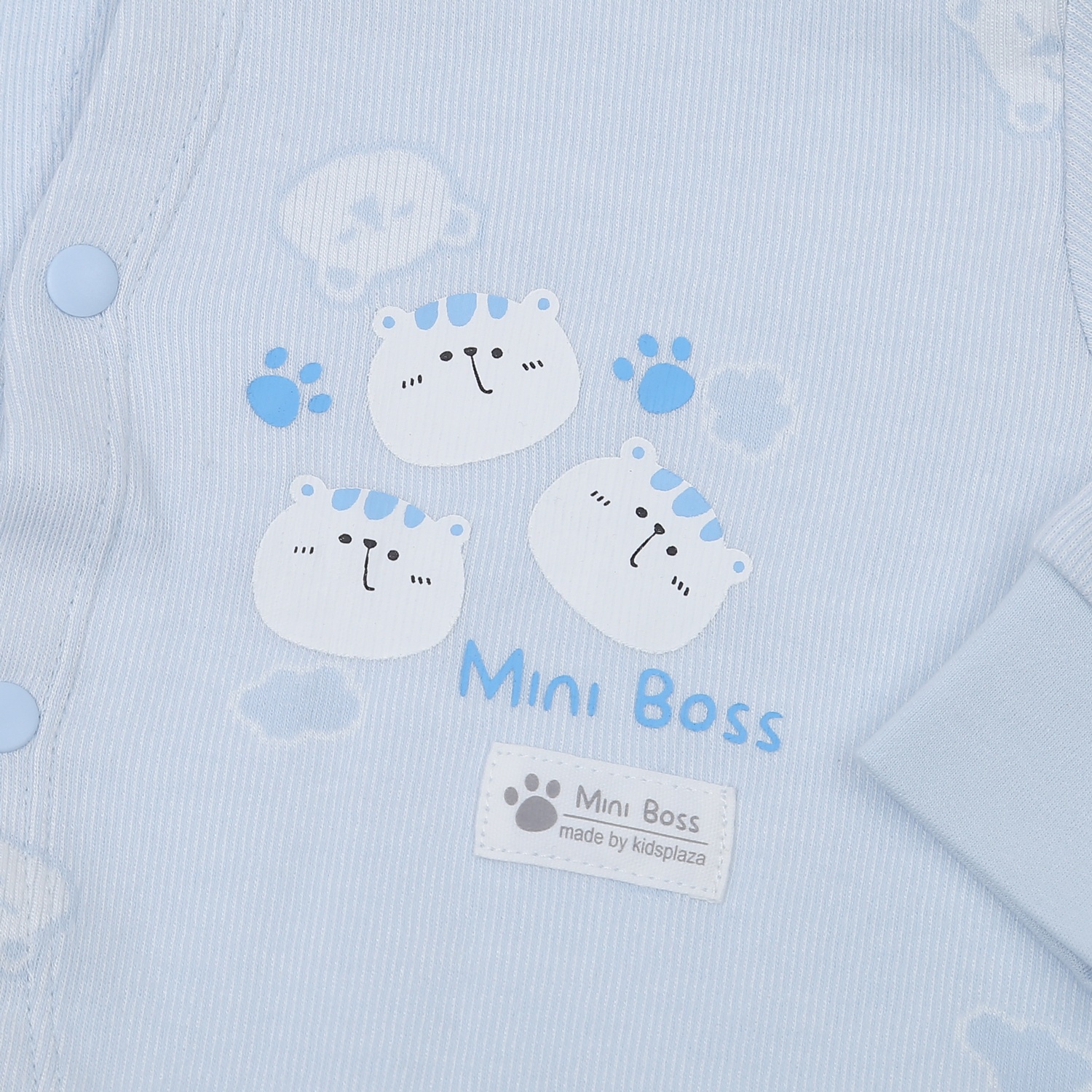 Body bé trai KidsPlaza dài tay in gấu HN23D (Xanh) hình 3