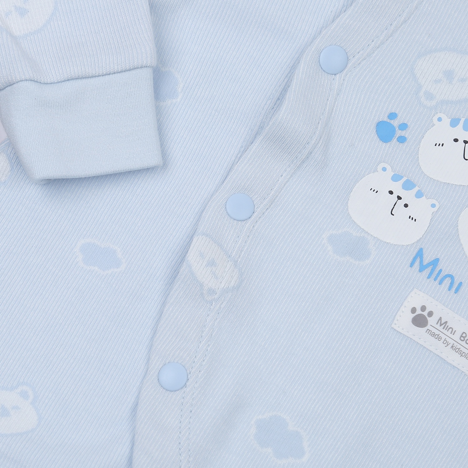 Body bé trai KidsPlaza dài tay in gấu HN23D (Xanh) hình 2