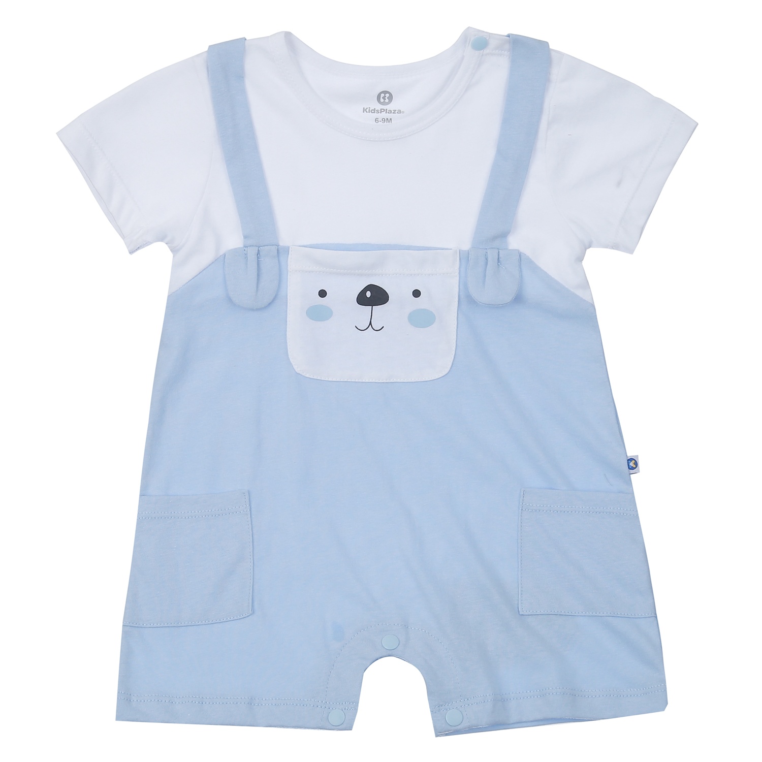 Body cộc tay bé trai KidsPlaza mặt cún HN24H (Trắng xanh) hình 1