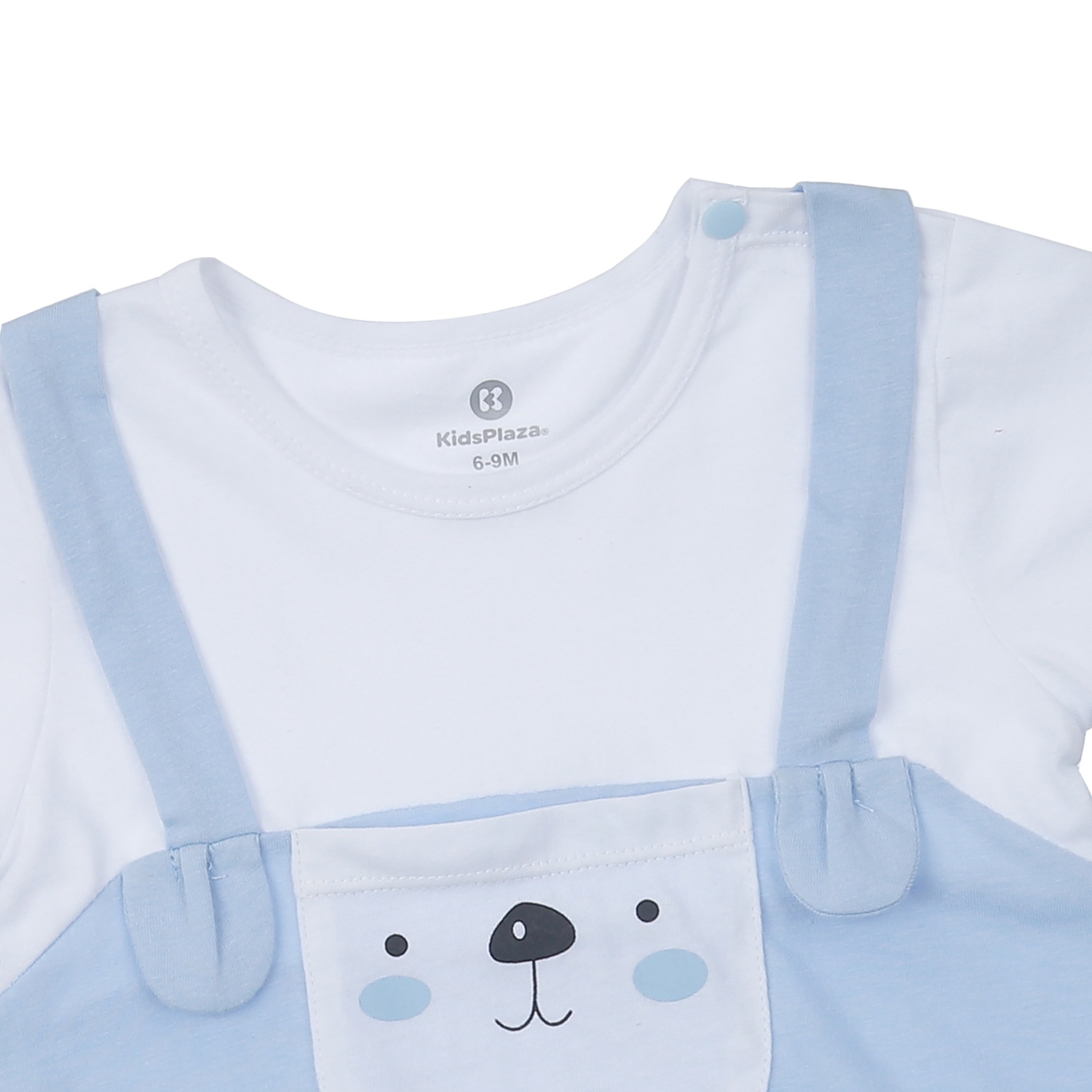 Body cộc tay bé trai KidsPlaza mặt cún HN24H (Trắng xanh) hình 2