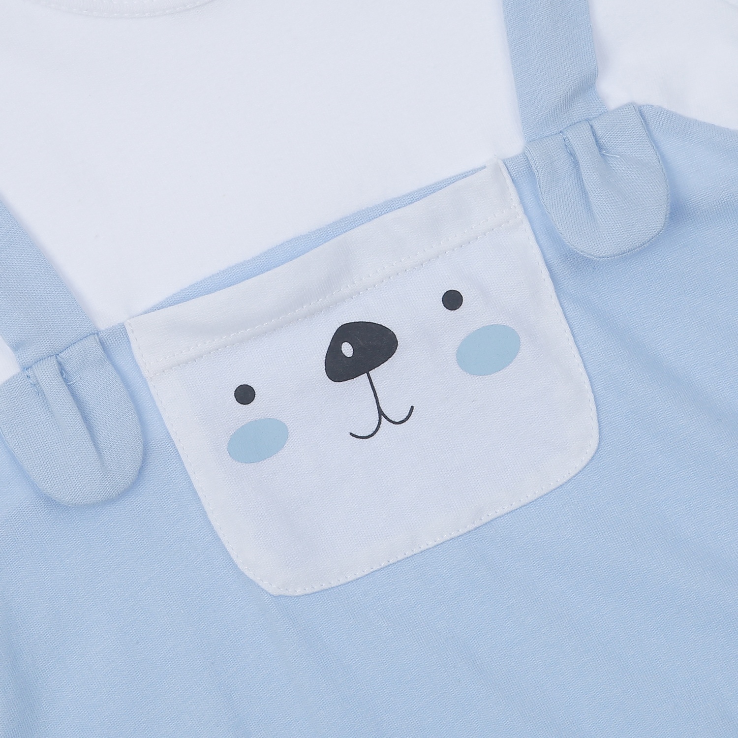 Body cộc tay bé trai KidsPlaza mặt cún HN24H (Trắng xanh) hình 3
