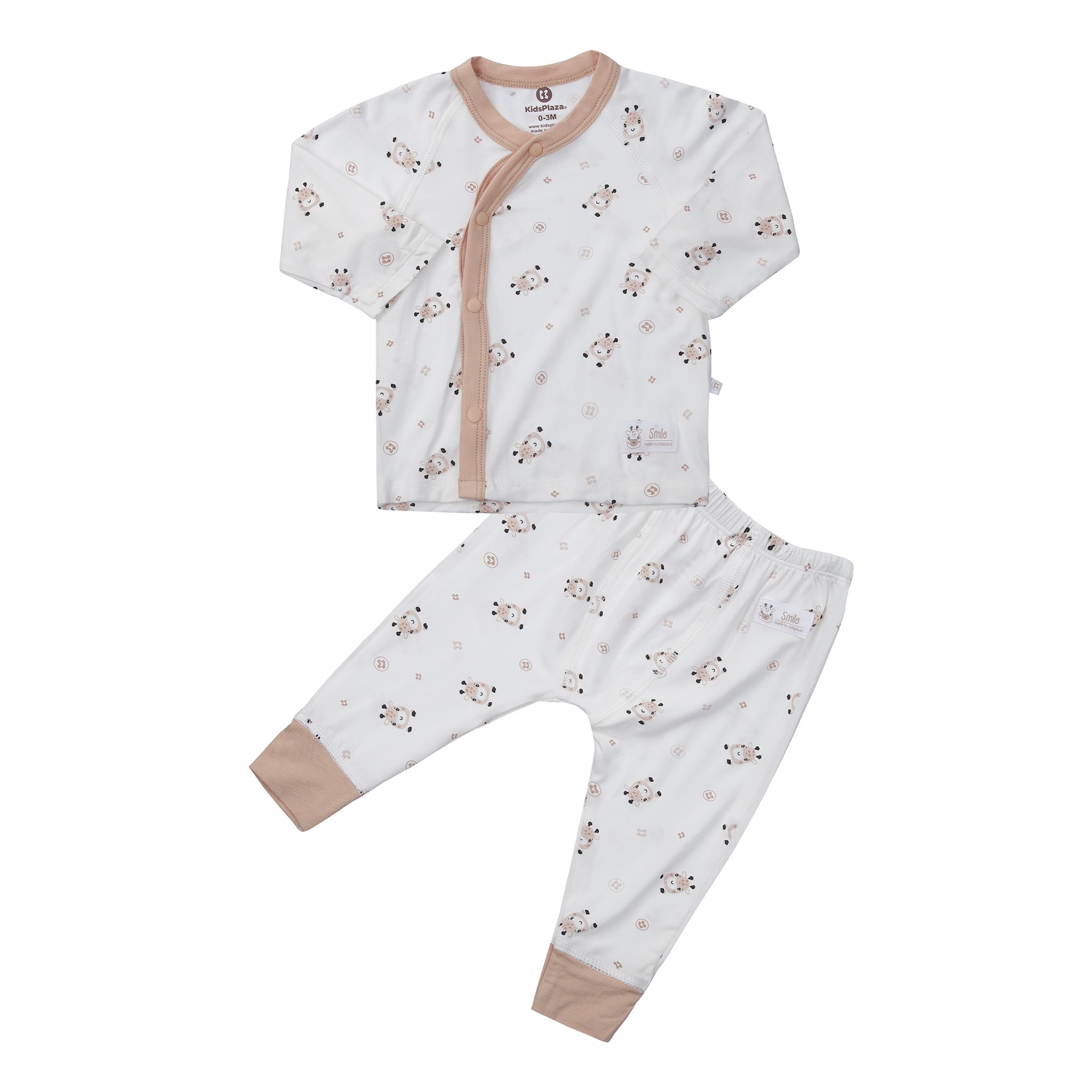 Body dài tay cài lệch KidsPlaza in hươu M24H (Nâu)